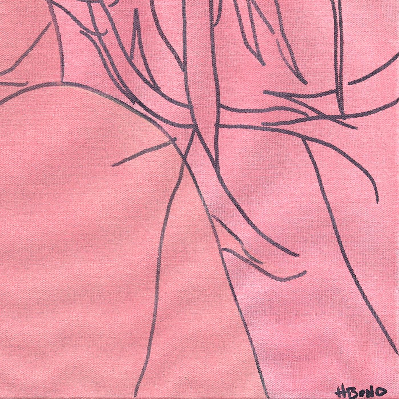 Sans titre rose VI - Portrait figuratif de femme - Peinture Pop Art en vente 5