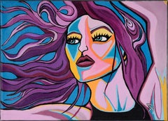 "Tormenta de Sirenas" Arte Pop Figurativo en Acrílico sobre Lienzo