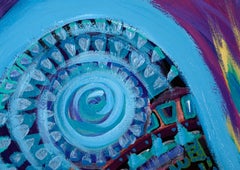 "Sky Lament" Pop Art Figurative in Acrylic on Canvas