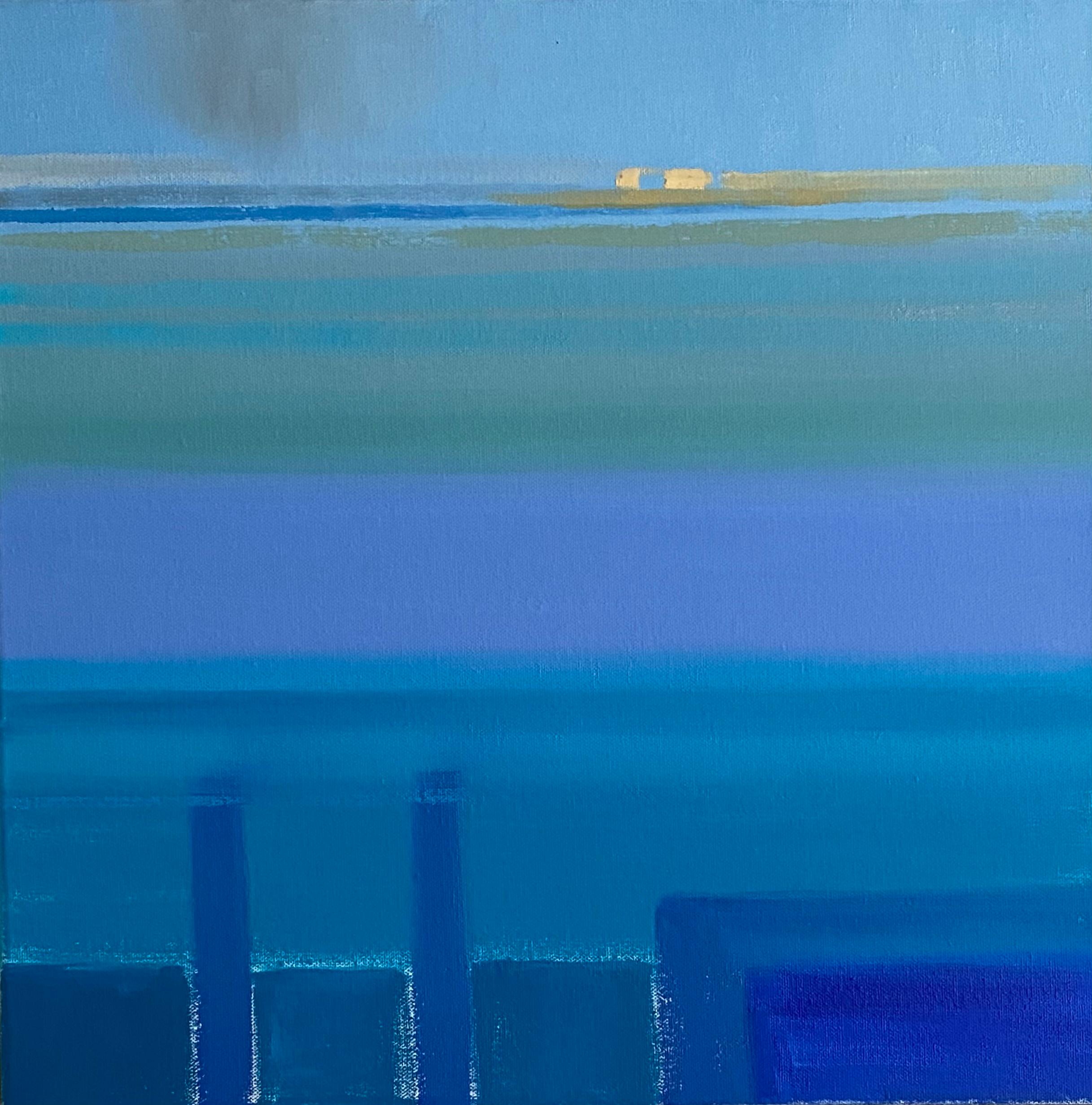 Seafield IV - Abstract Painting Blu di Hilary Goddard