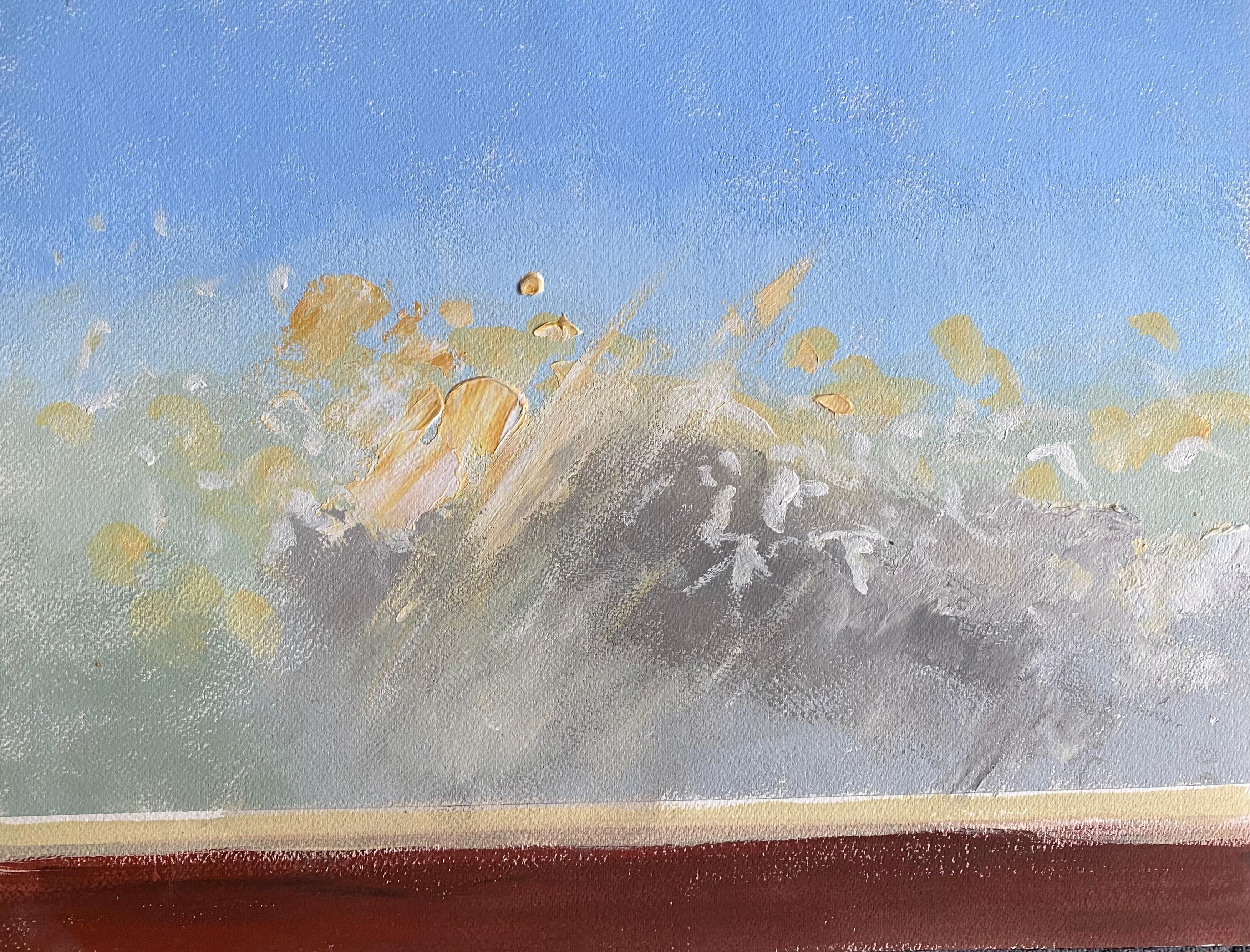 La pasarela - Landscape Painting Gris de Hilary Goddard