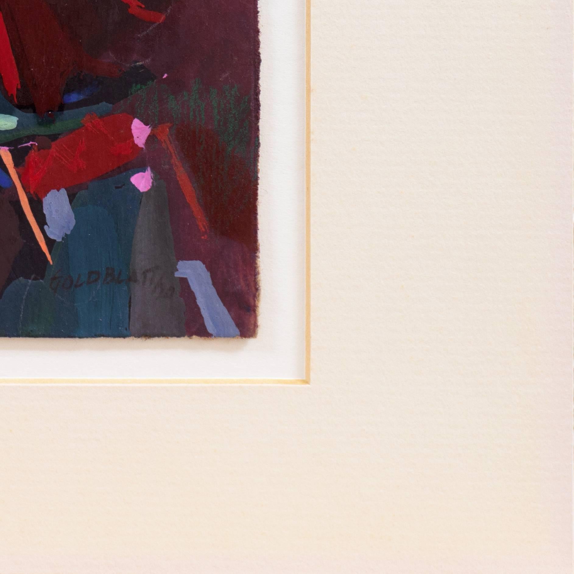 'Organic Abstract', Milwaukee Institute of Art, Woman Artist - Black Abstract Painting by Hilary Goldblatt