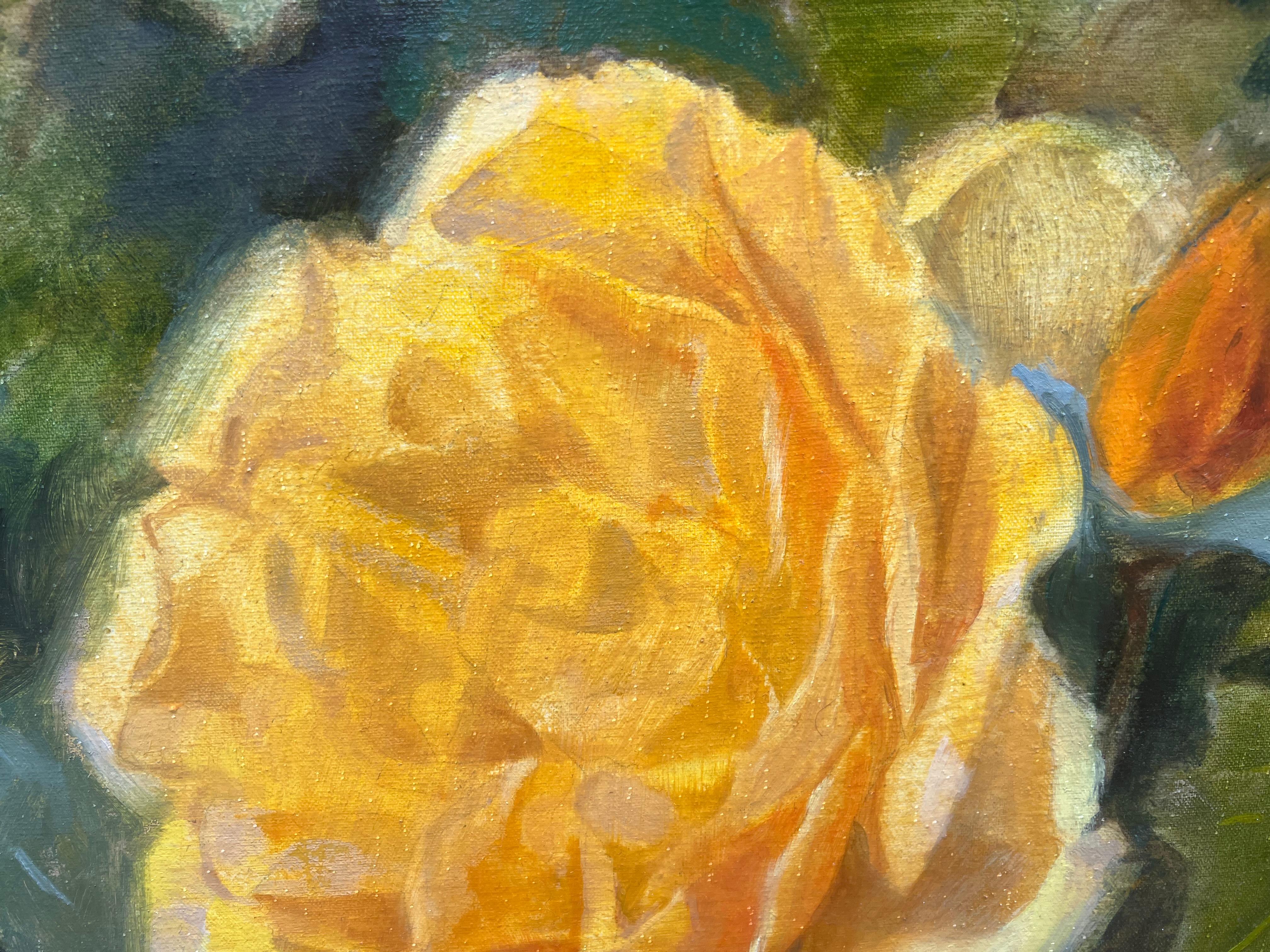 Golden Roses, Oil Painting For Sale 2