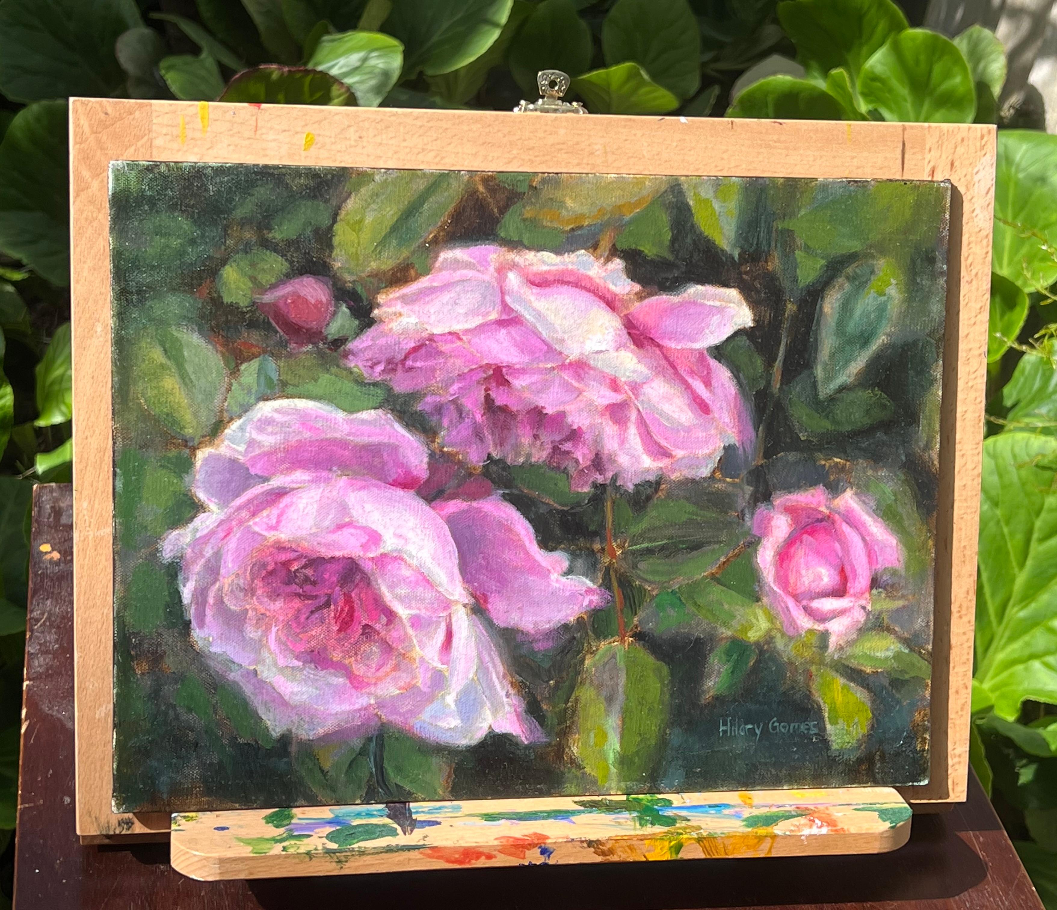 Fiori rosa, Pittura a olio - Painting Contemporaneo di Hilary Gomes