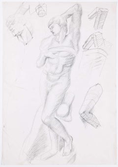 Sketches of a figure: Hilary Hennes Miller c.1940 English Modern British Art