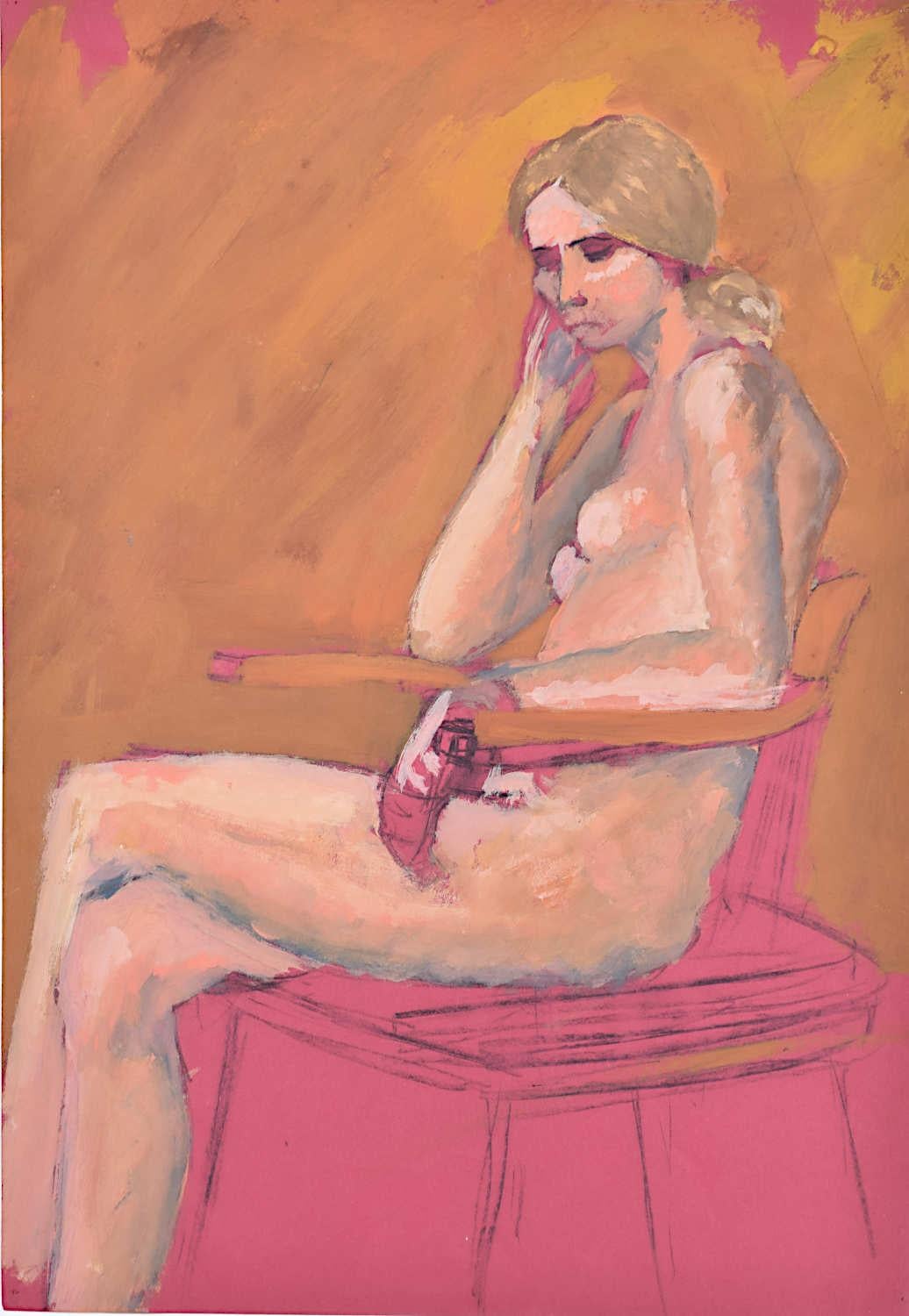 Woman sitting: Hilary Hennes Miller c.1940 English Modern British Art