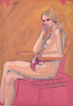 Frau sitzend: Hilary Hennes Miller, ca. 1940, Englische moderne britische Kunst