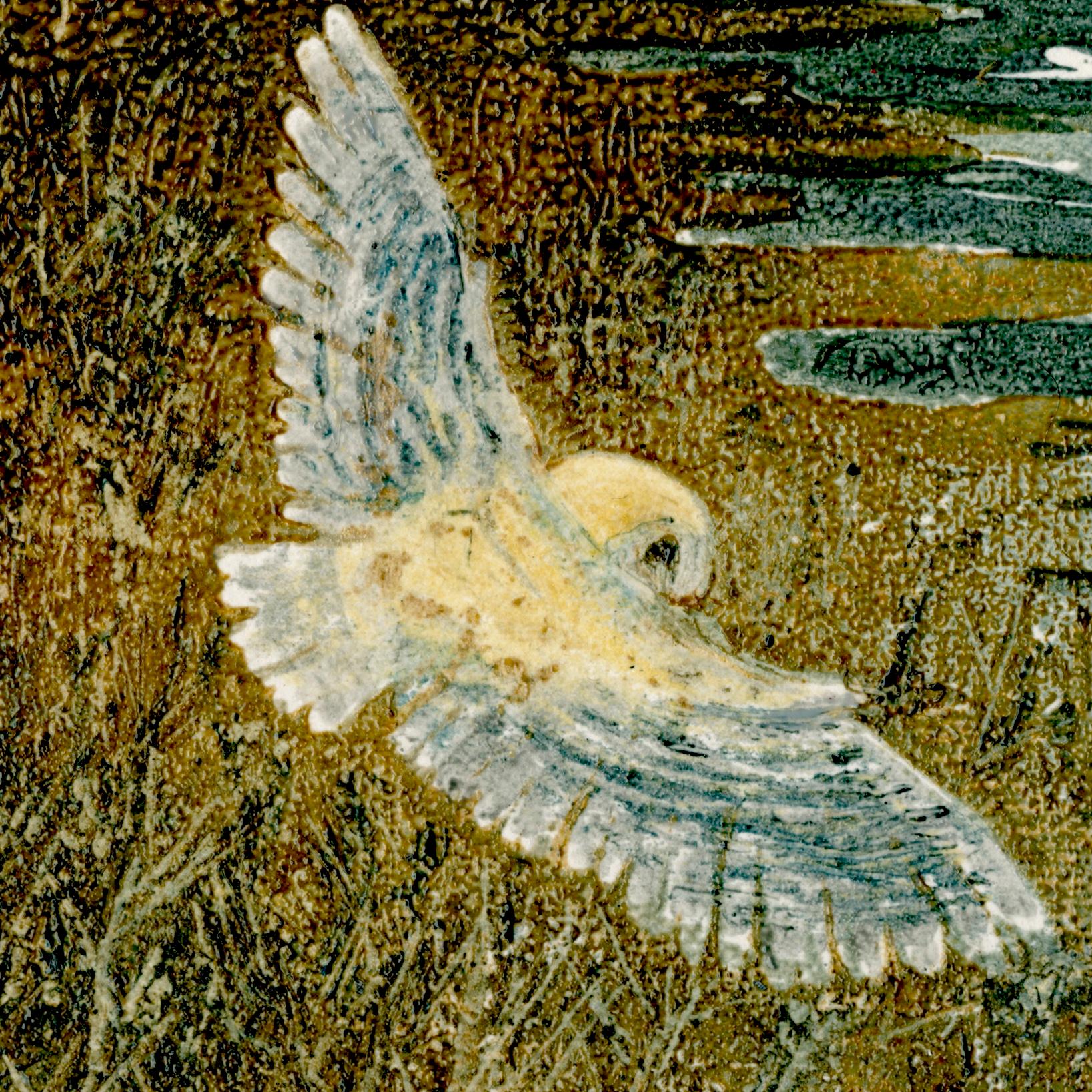 Barn Owl over Salt Marsh No. 4 - Print by Hilary Kington