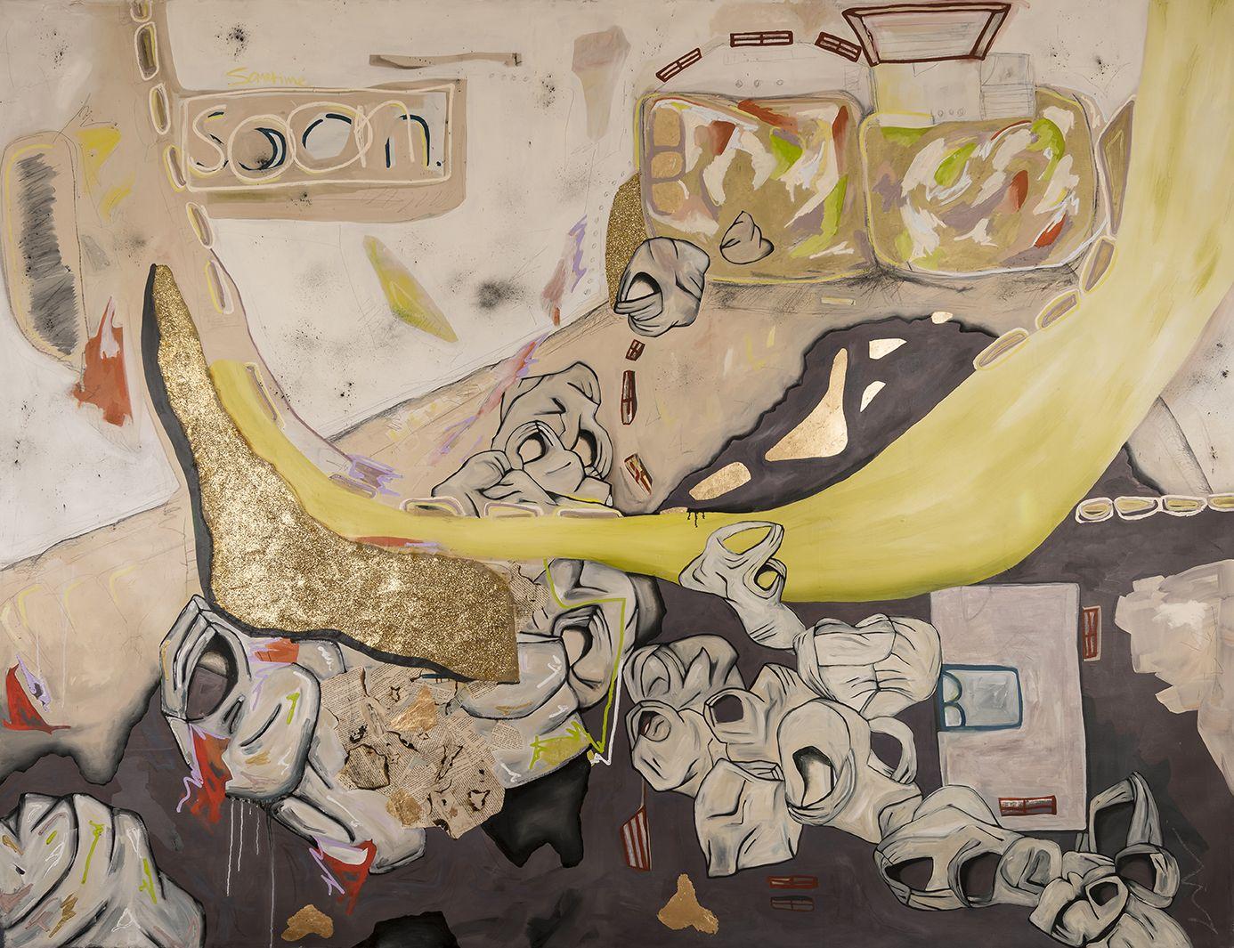 Abstract Painting di Hilary Tait Norod - Sometime Soon, Pittura, Olio su tela