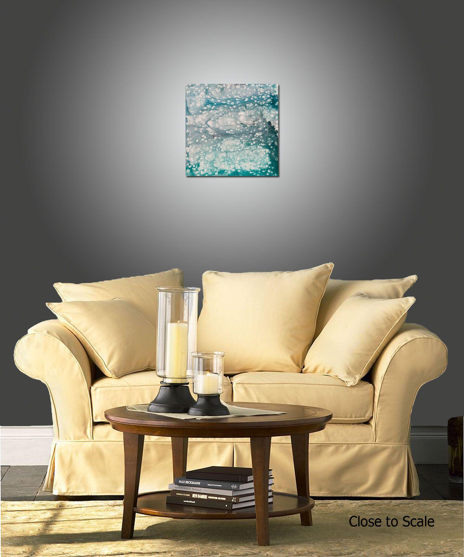 Aguamarina, Pintura, Acrílico sobre lienzo - Painting Abstracto de Hilary Winfield
