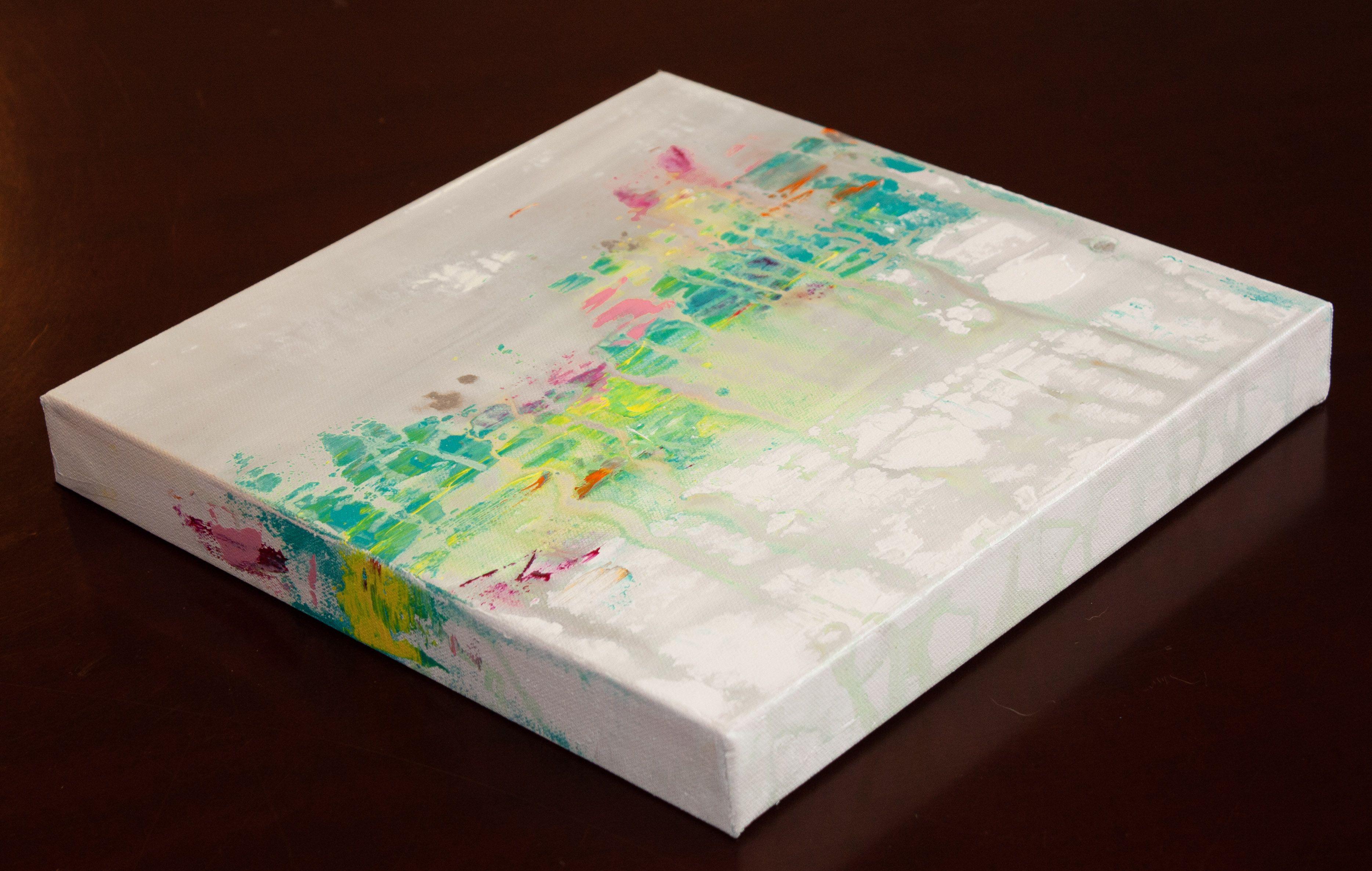 Asthenosphere 15, Pittura, Acrilico su tela - Abstract Painting Grigio di Hilary Winfield