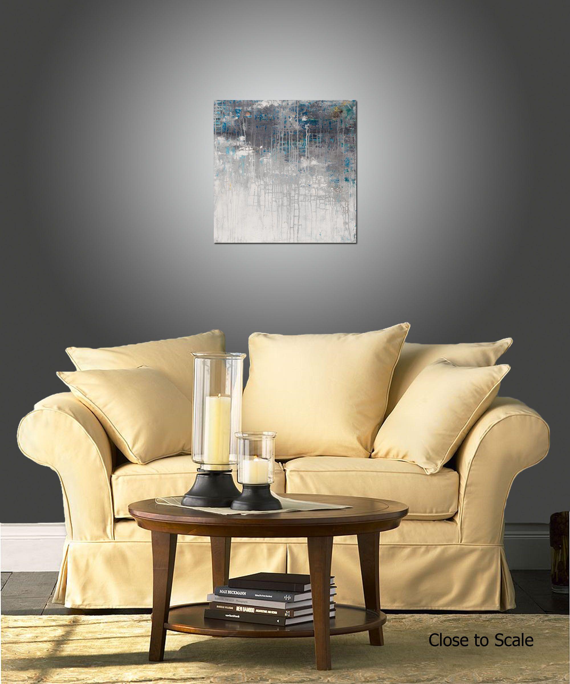 Asthenosphere 7, Pittura, Acrilico su tela - Abstract Painting Grigio di Hilary Winfield