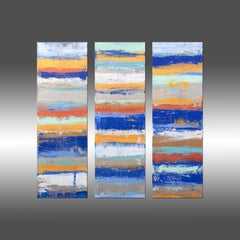 Blue and Metal 1, Painting, Acrylic on Canvas