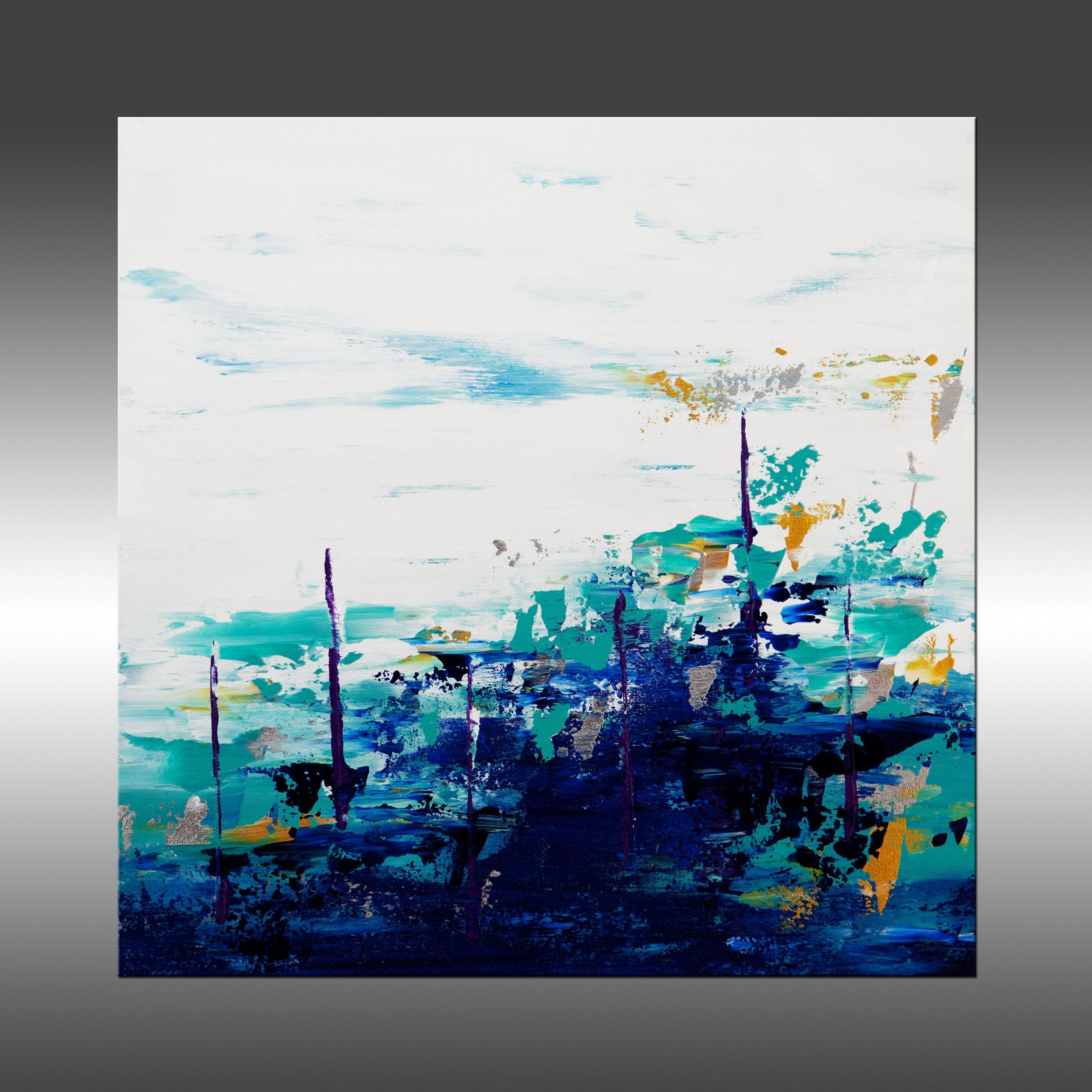 Blue Lake 11, Pittura, Acrilico su tela - Painting di Hilary Winfield