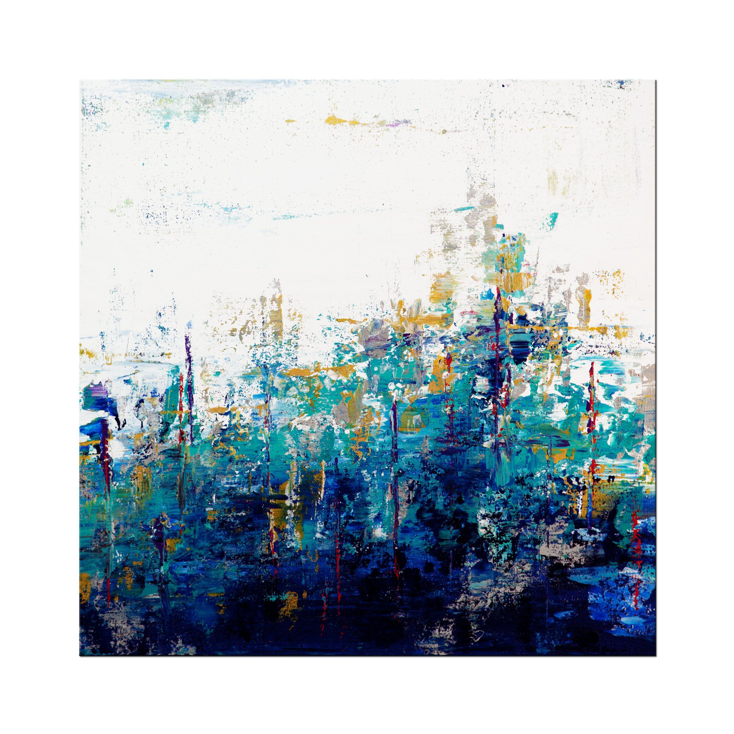 Le lac bleu 12, peinture, acrylique sur toile - Abstrait Painting par Hilary Winfield