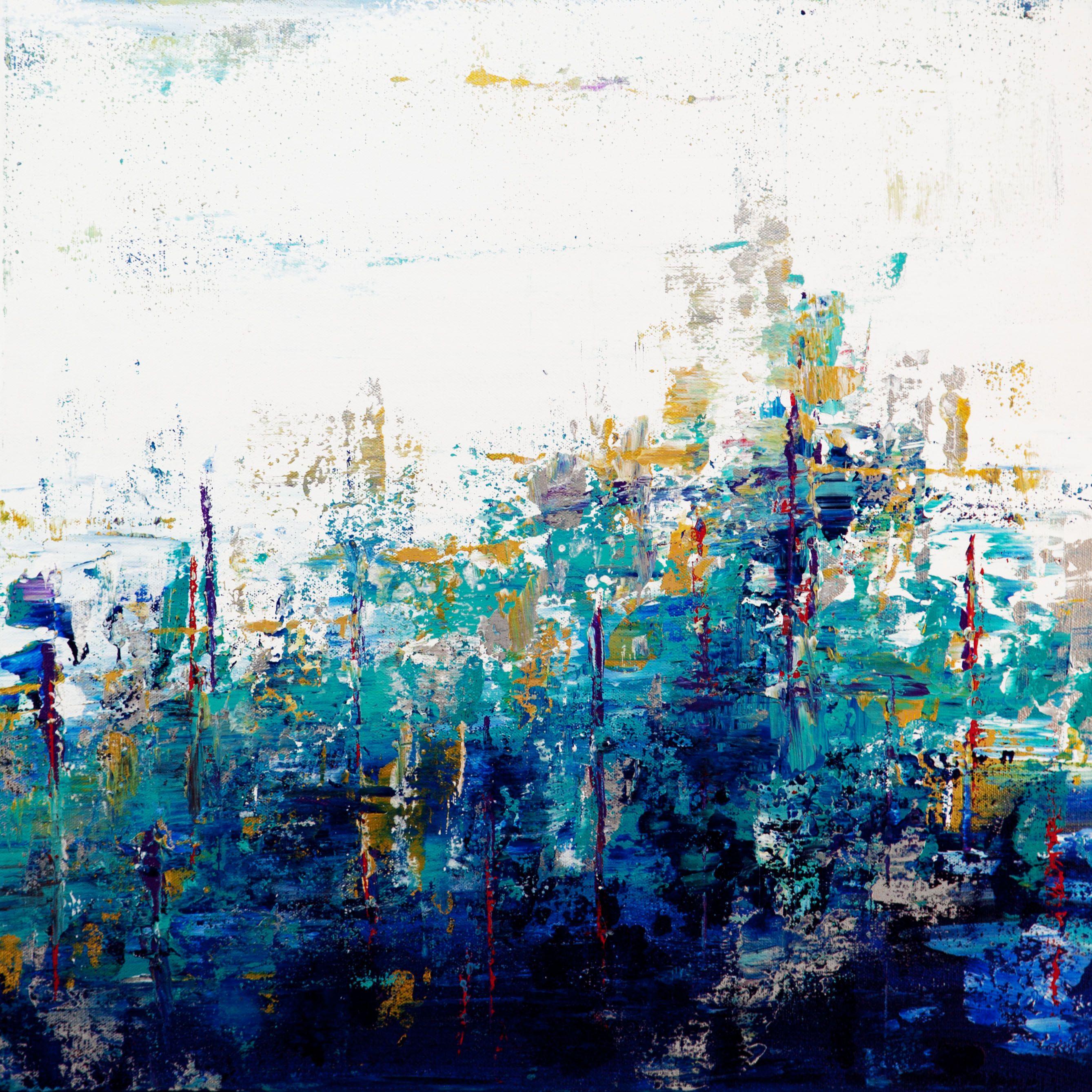 Hilary Winfield Abstract Painting - Blue Lake 12, Painting, Acrylic on Canvas