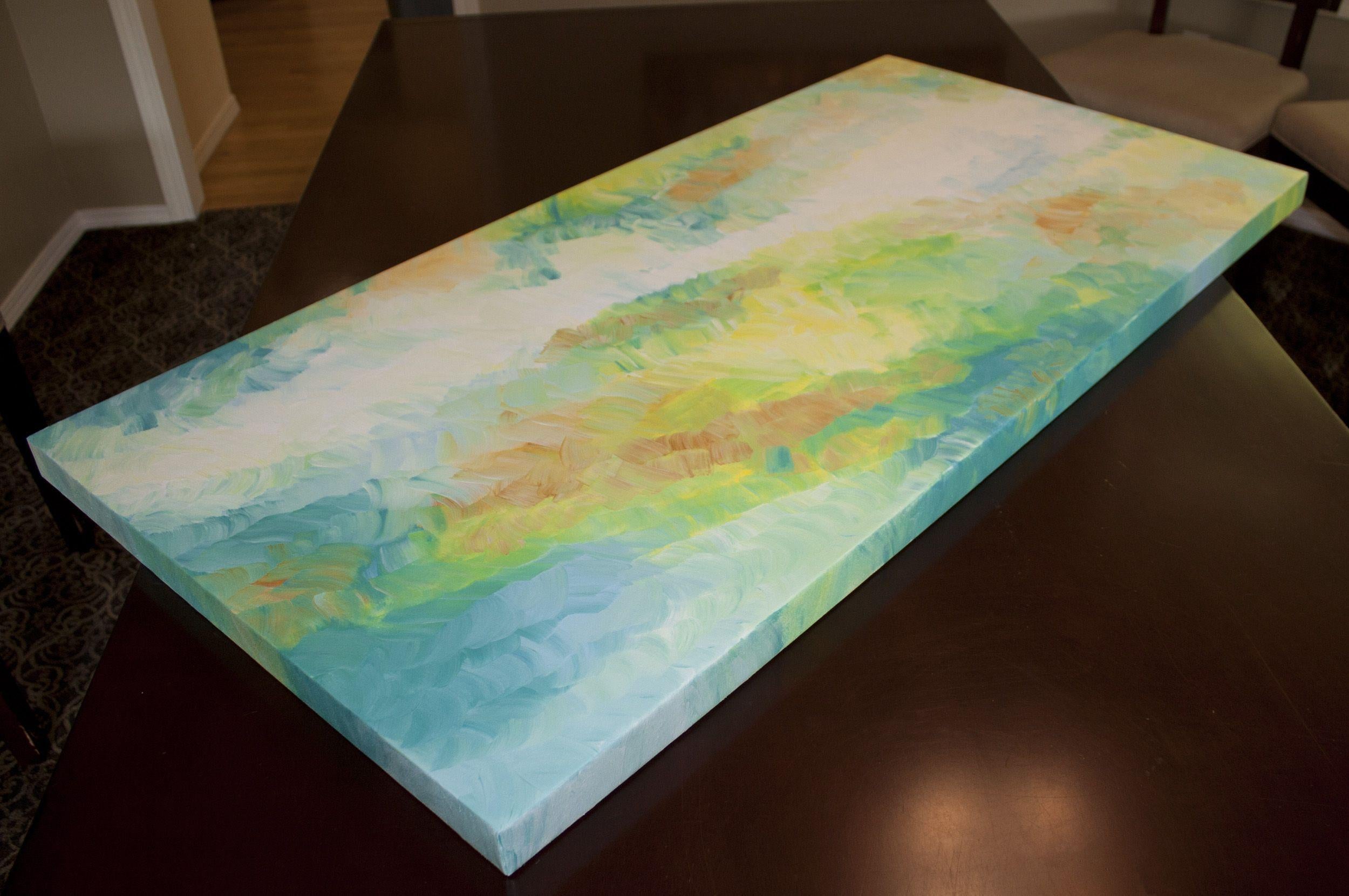 Giardino botanico 4, Pittura, Acrilico su tela - Abstract Painting Beige di Hilary Winfield