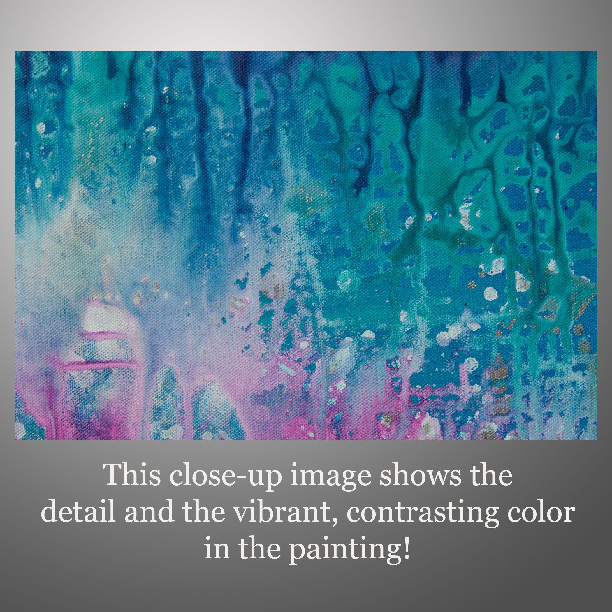 Connessione, Pittura, Acrilico su tela - Abstract Painting Blu di Hilary Winfield