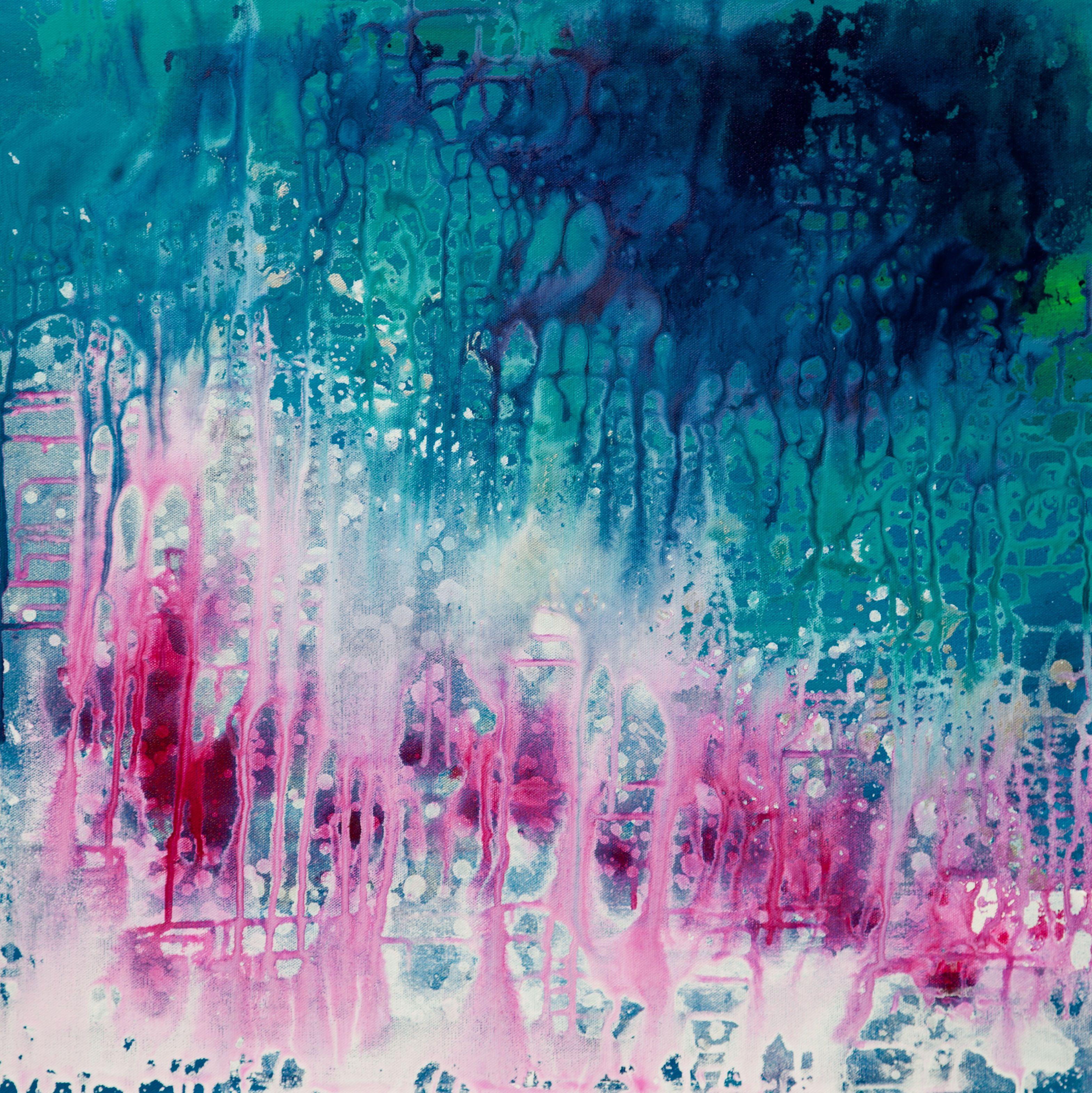 Abstract Painting di Hilary Winfield - Connessione, Pittura, Acrilico su tela