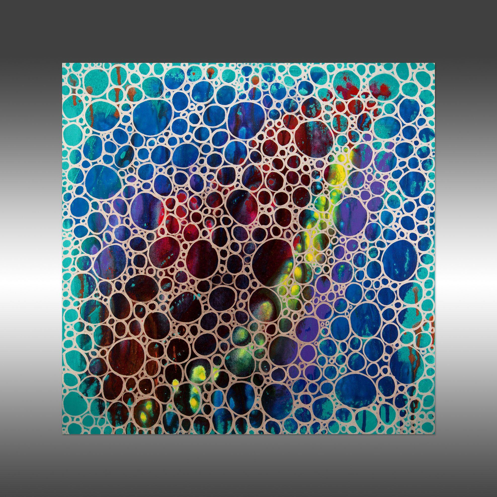 Dimension 28, Gemälde, Acryl auf Leinwand (Violett), Abstract Painting, von Hilary Winfield