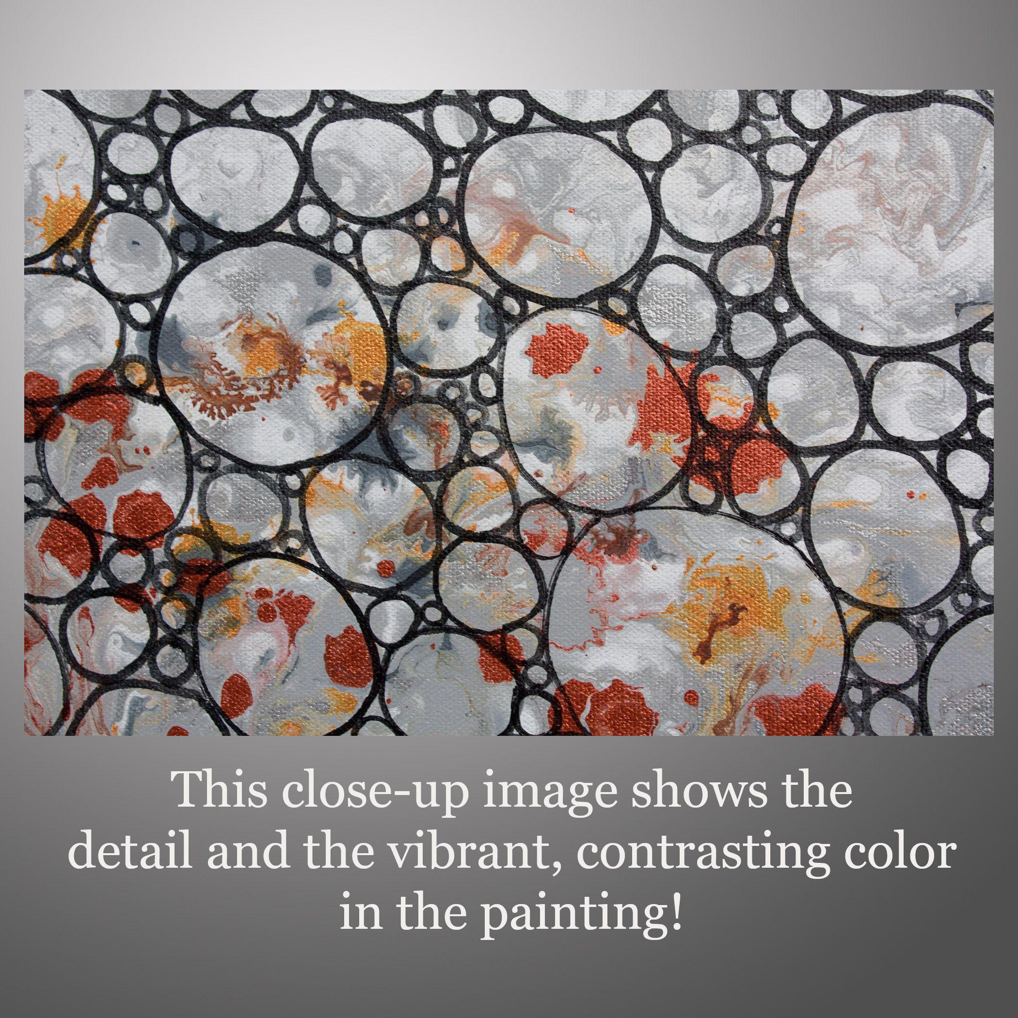 Dimensión 34, Pintura, Acrílico sobre lienzo - Abstract Painting Gris de Hilary Winfield