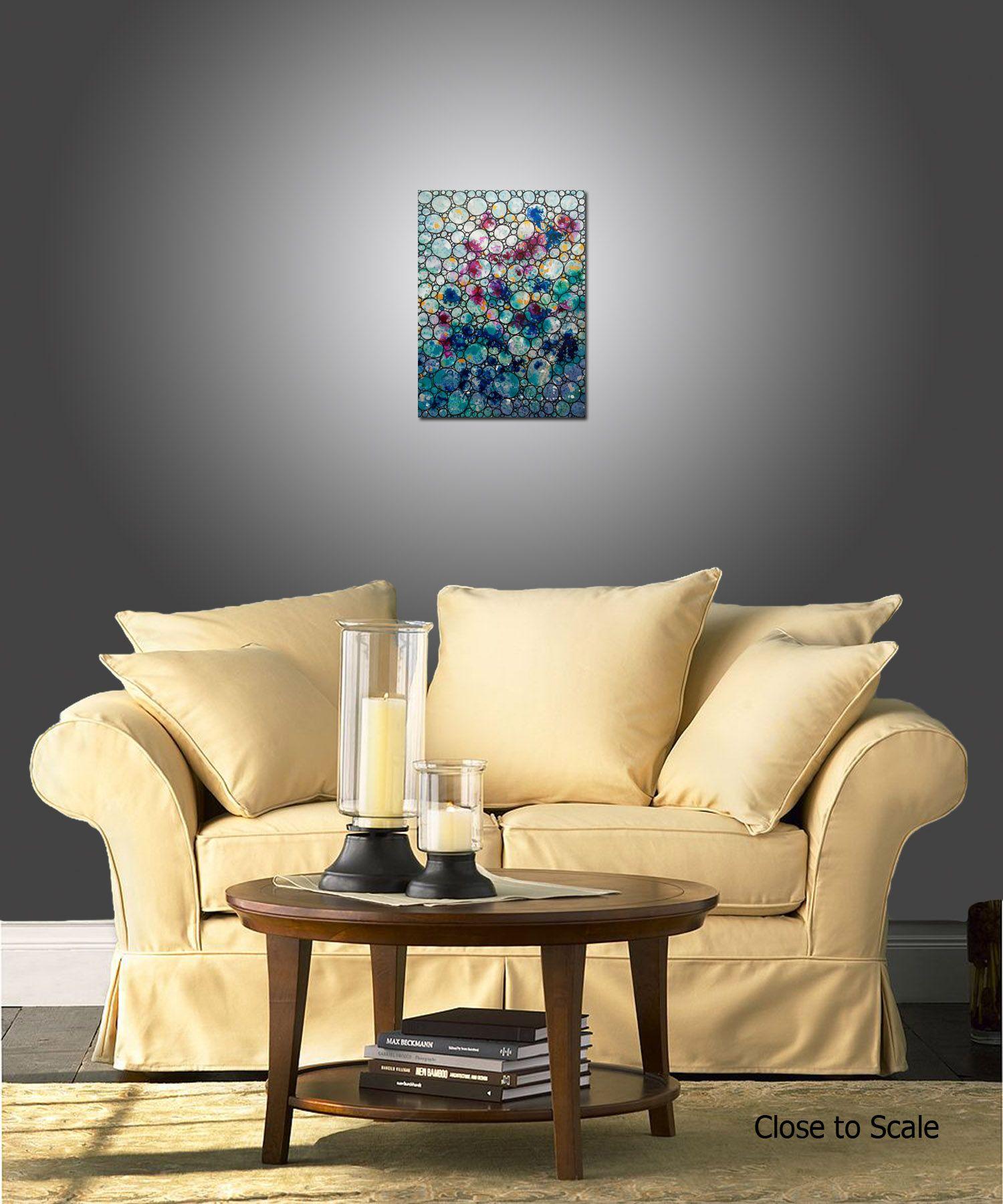 Dimensione 35, Pittura, Acrilico su tela - Abstract Painting Blu di Hilary Winfield