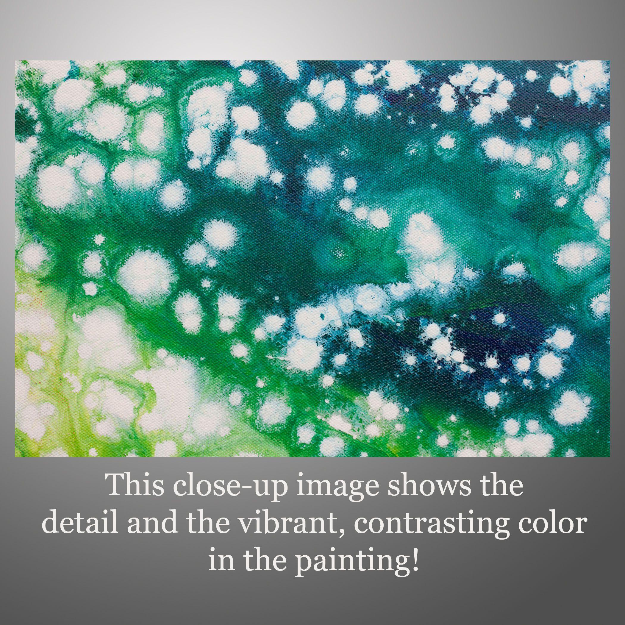 Flash of Brilliance, Pittura, Acrilico su tela - Abstract Painting Blu di Hilary Winfield