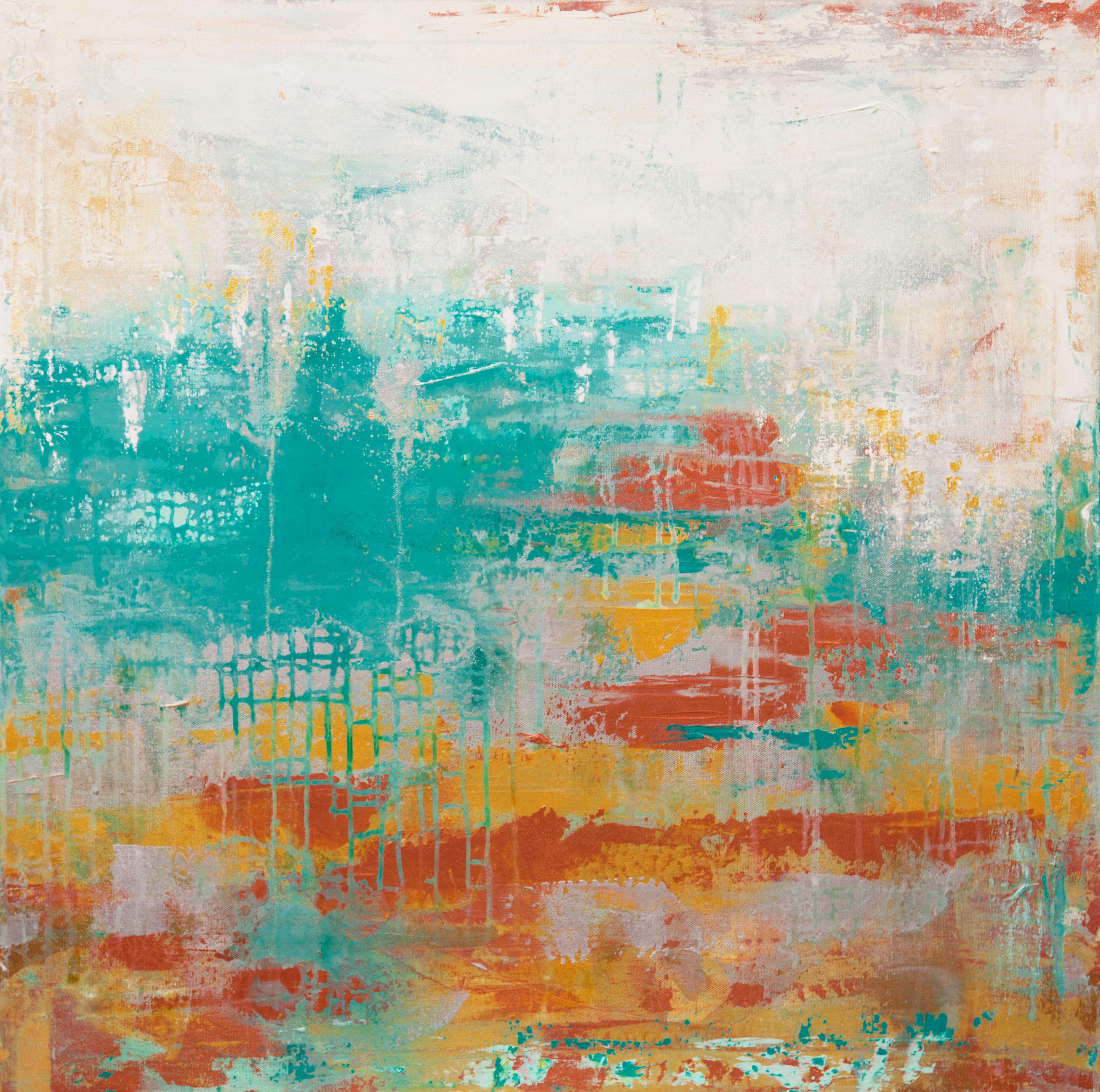 Abstract Painting de Hilary Winfield - Hacia el horizonte, Pintura, Acrílico sobre lienzo