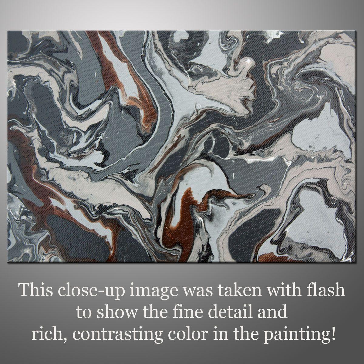 Liquid Industrial 2, Pittura, Acrilico su tela - Abstract Painting Grigio di Hilary Winfield