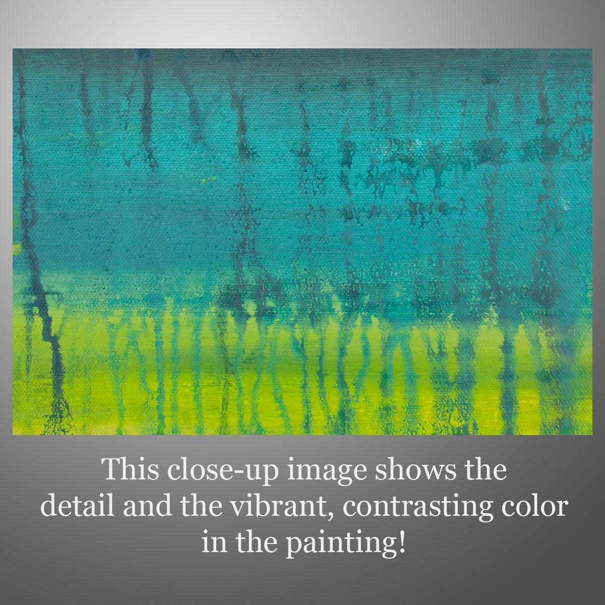 Lithographie 127, Gemälde, Acryl auf Leinwand (Grün), Abstract Painting, von Hilary Winfield