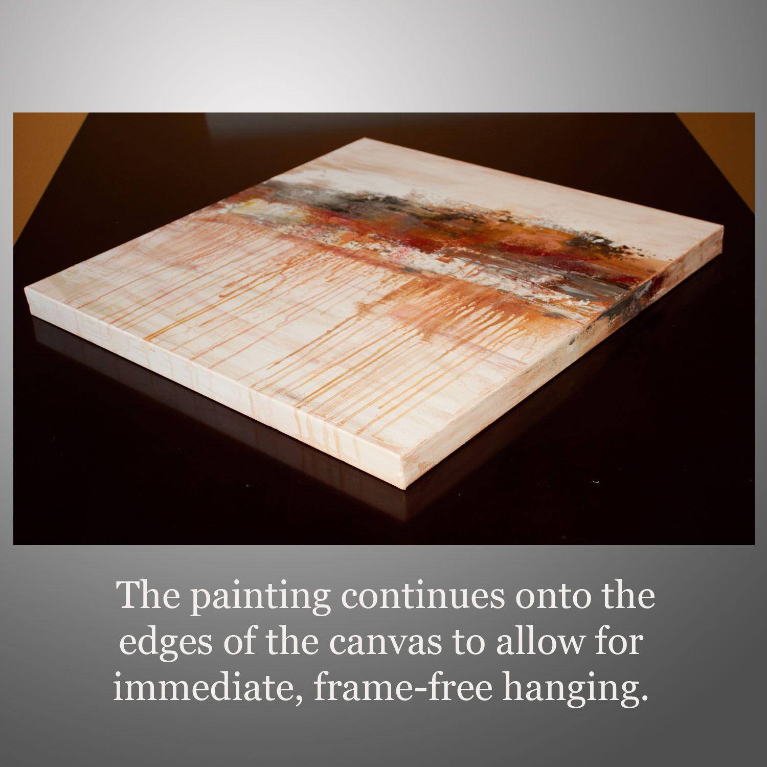 Lithographie 169, Gemälde, Acryl auf Leinwand (Beige), Abstract Painting, von Hilary Winfield