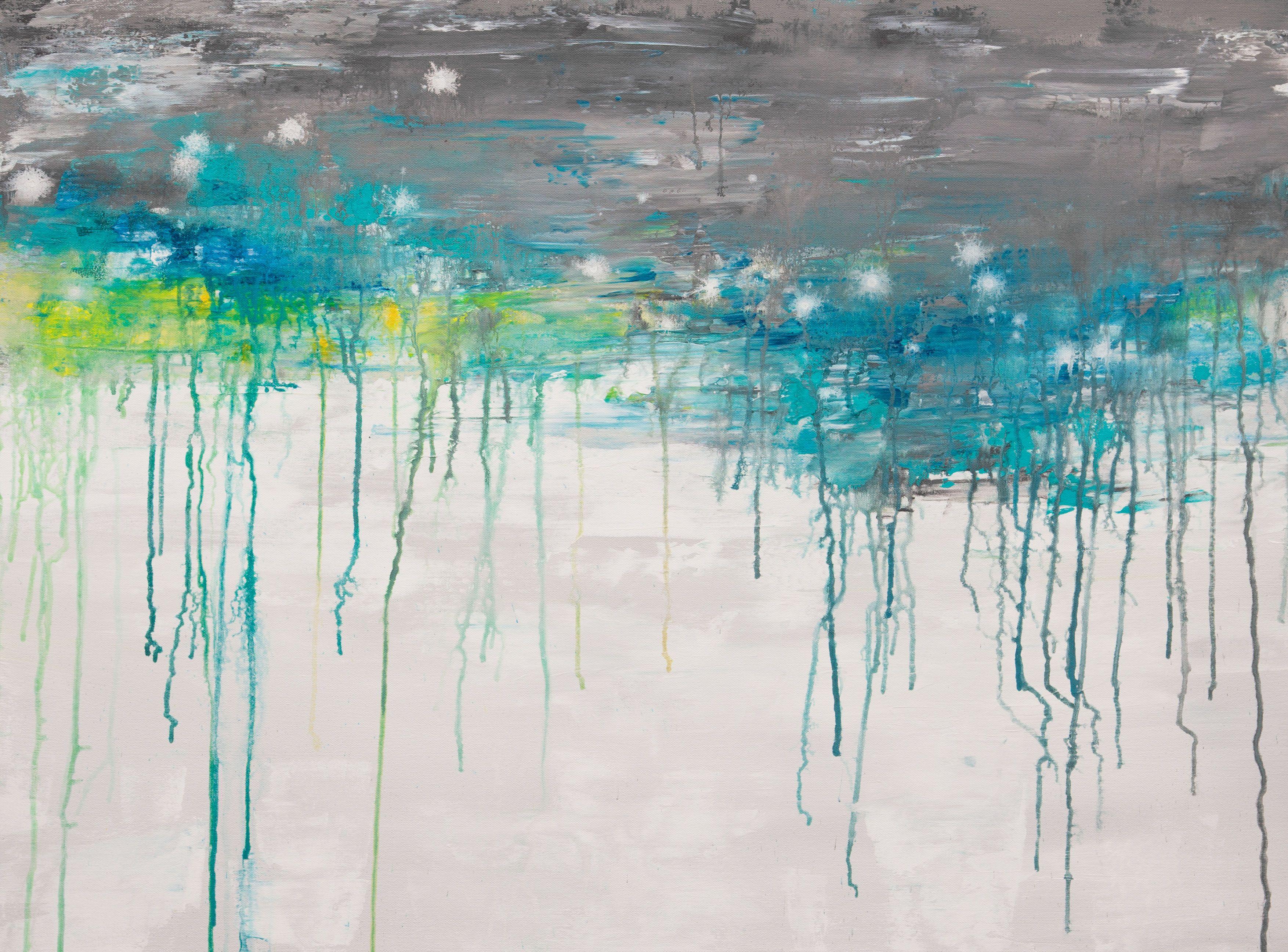 Abstract Painting di Hilary Winfield - Litosfera 174, Pittura, Acrilico su tela