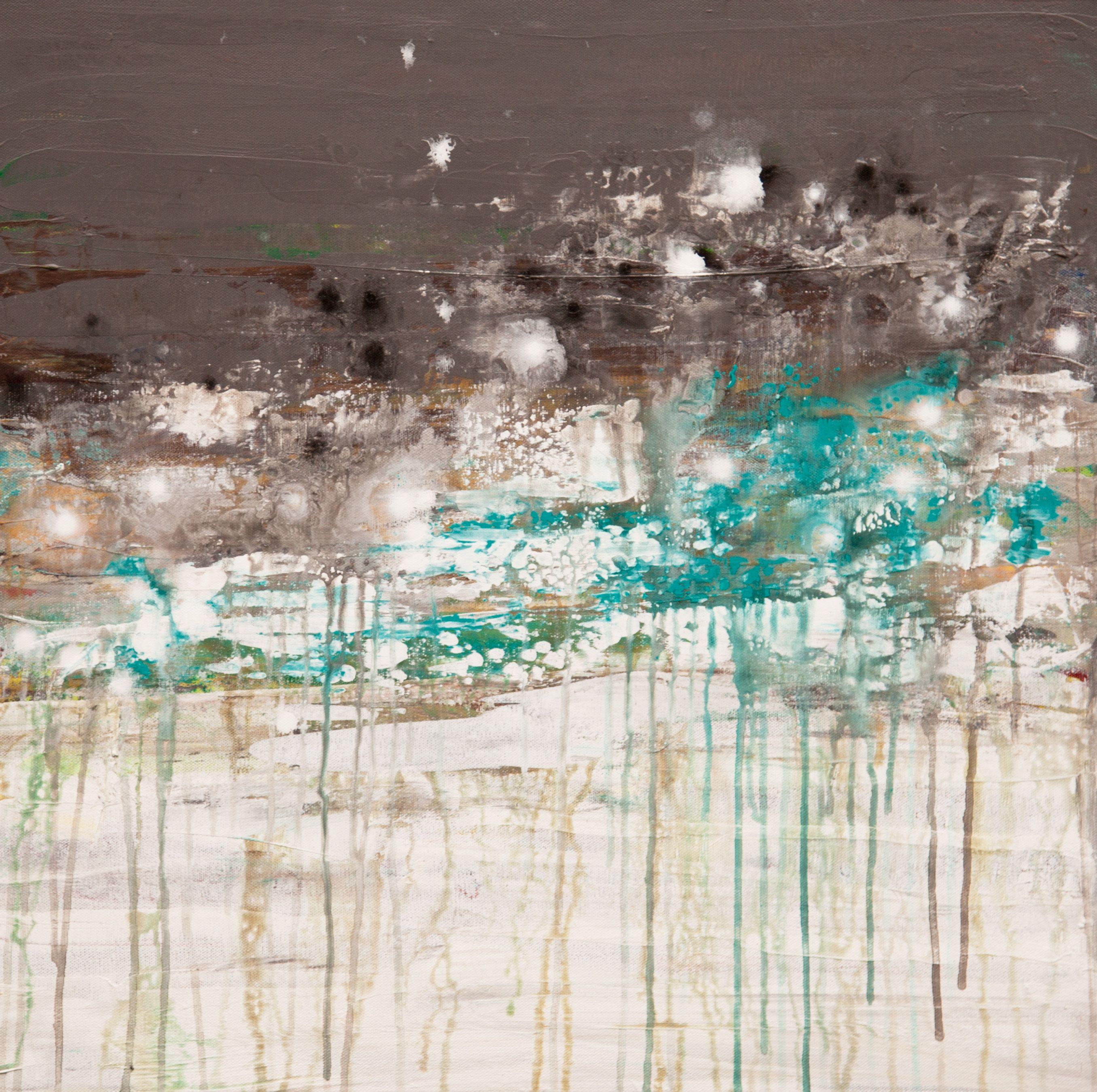 Abstract Painting de Hilary Winfield - Litosfera 179, Pintura, Acrílico sobre lienzo