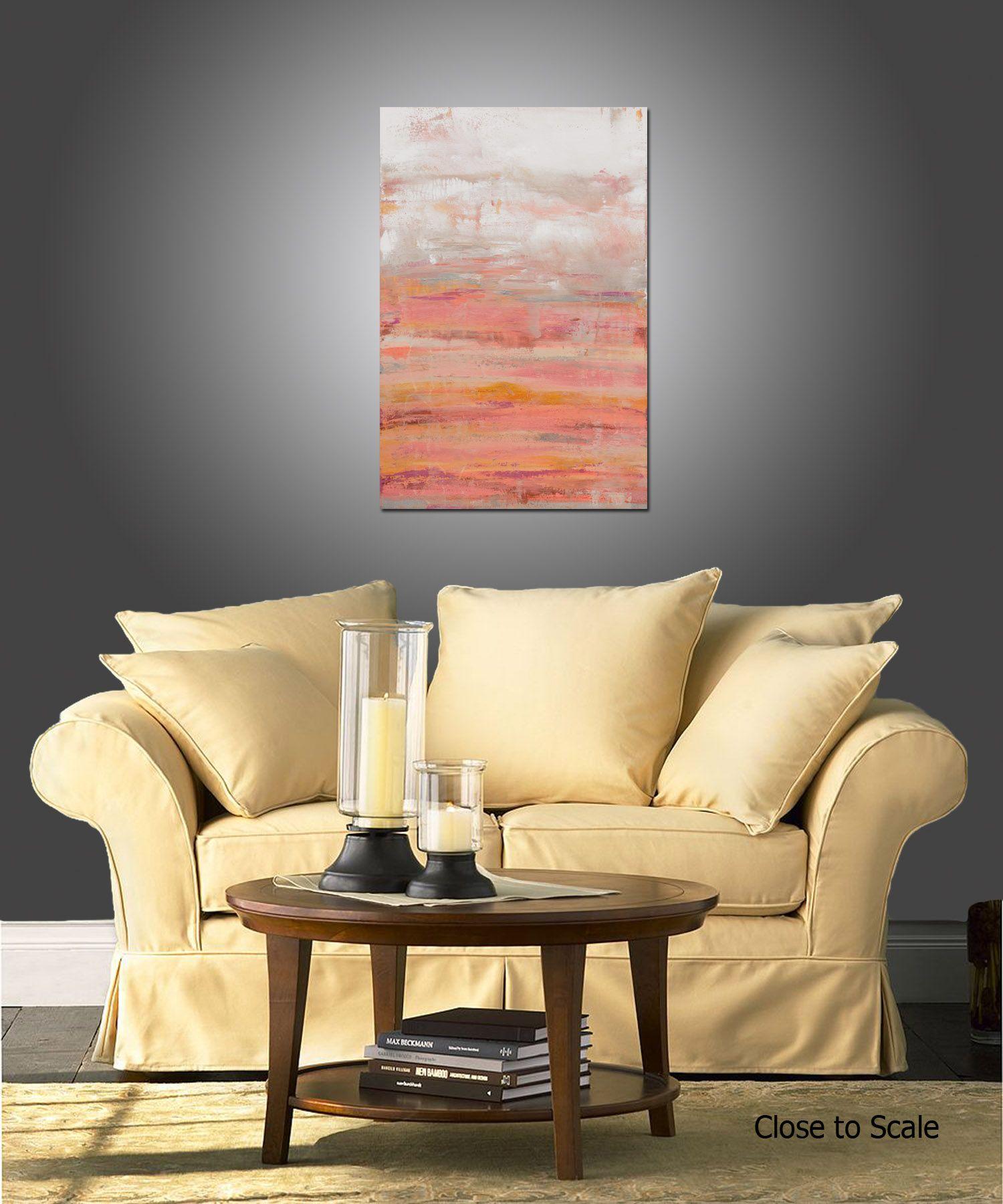 Lithosphere 180 is an original painting, created with acrylic paint on gallery-wrapped canvas. It has a width of 24 inches and a height of 36 inches with a depth of 1.5 inches (24x36x1.5).     The colors used in the painting are pink, white,