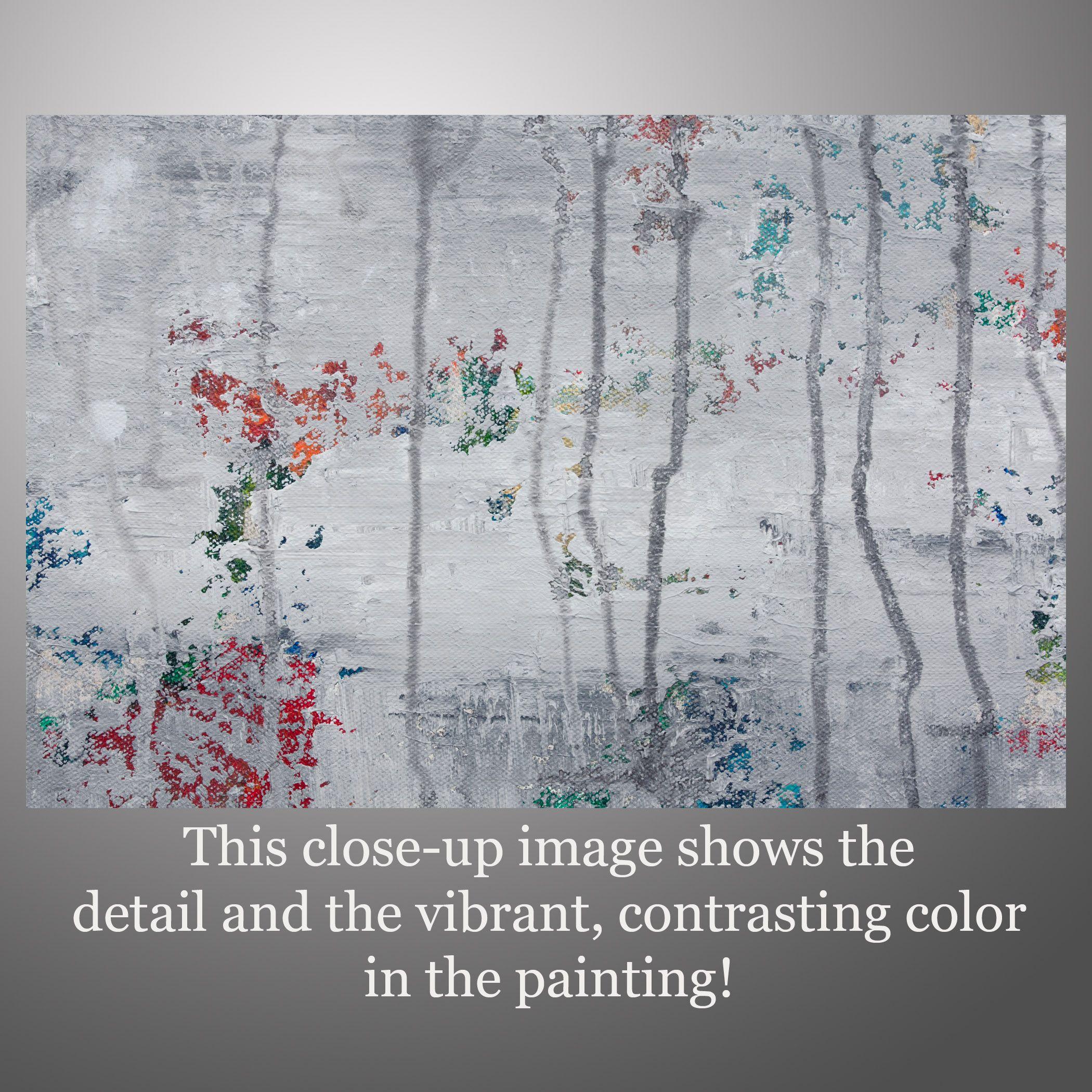 Litosfera 188, Pintura, Acrílico sobre lienzo - Abstract Painting Gris de Hilary Winfield