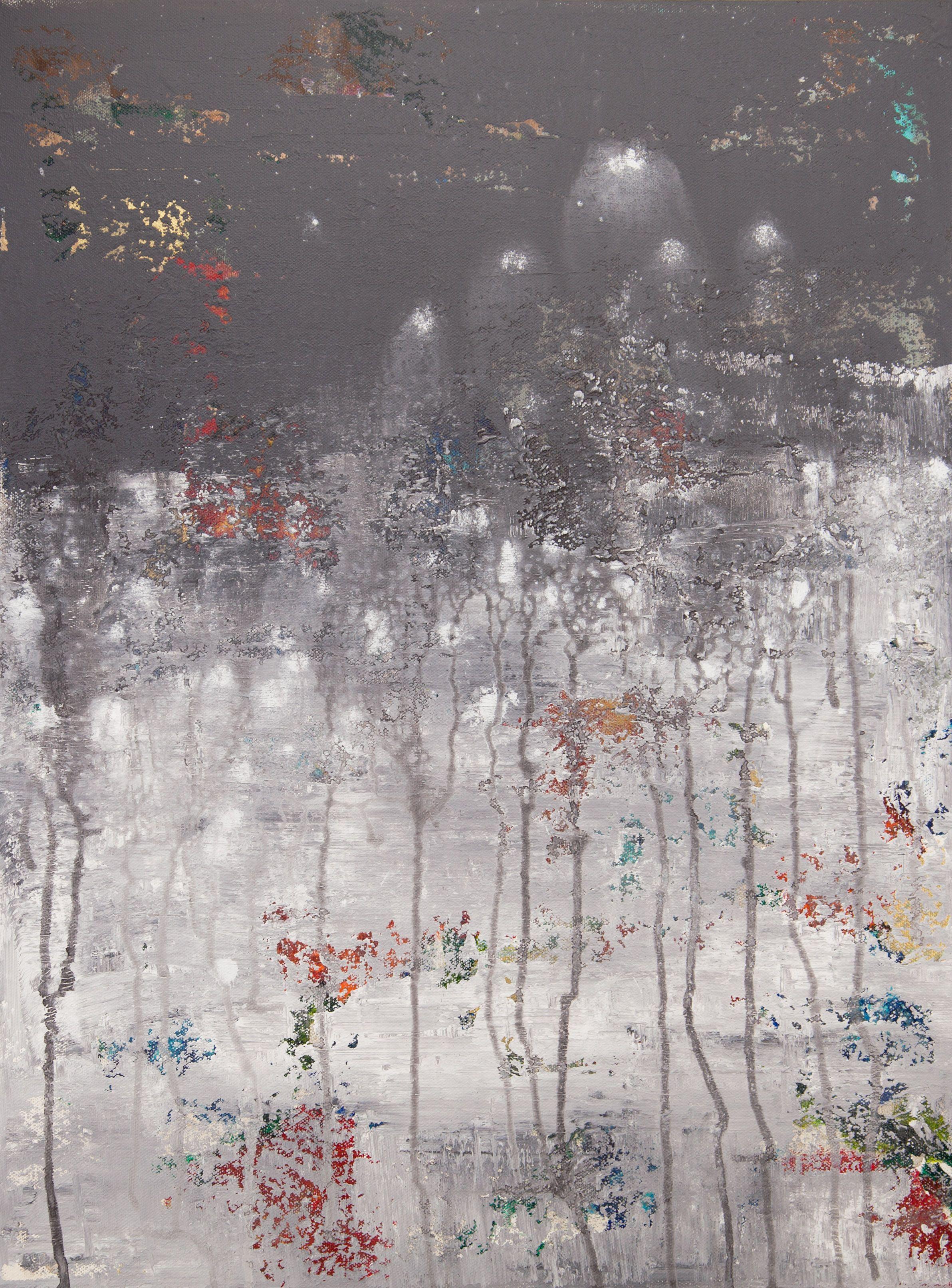 Abstract Painting de Hilary Winfield - Litosfera 188, Pintura, Acrílico sobre lienzo