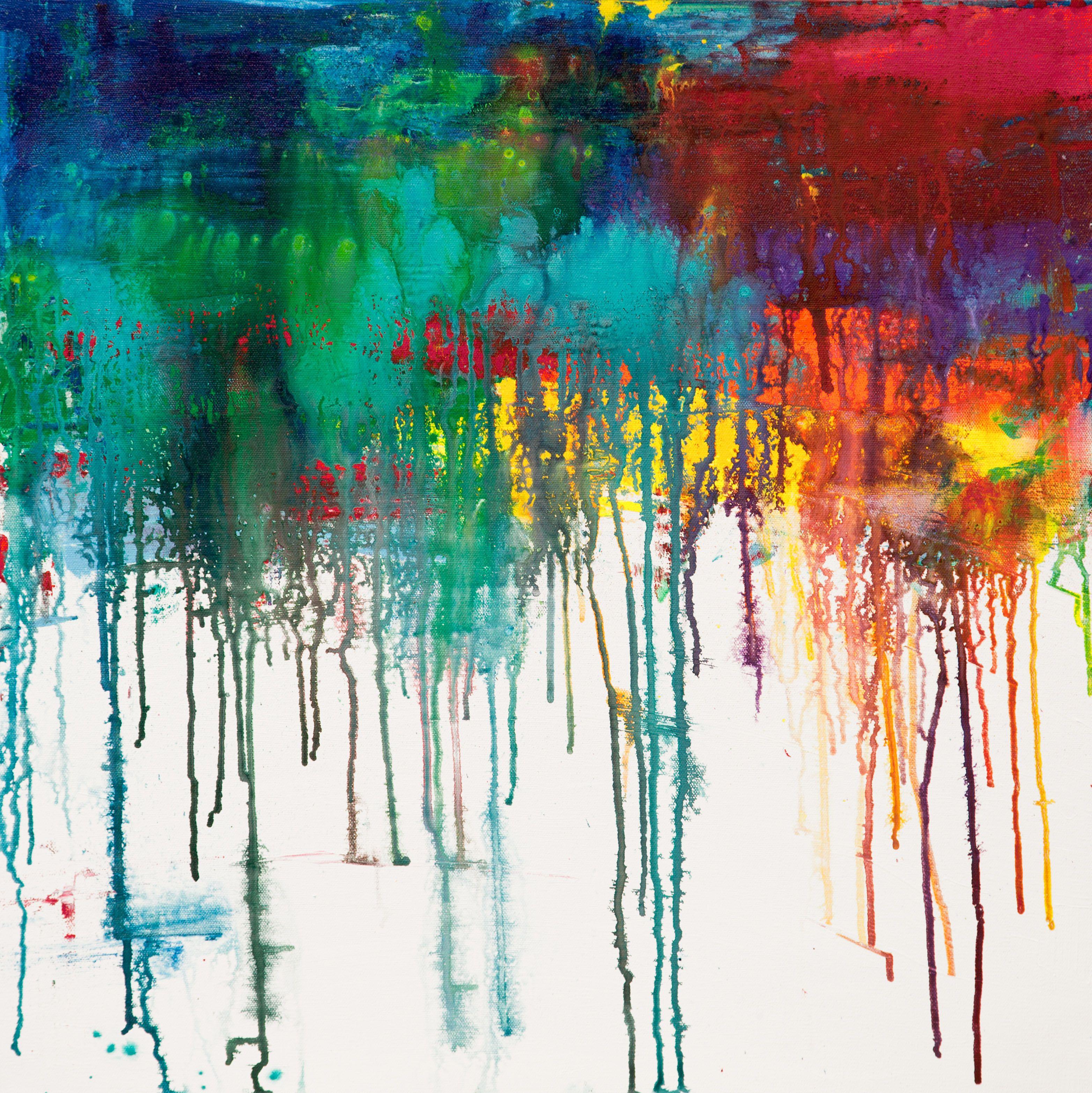 Abstract Painting de Hilary Winfield - Litosfera 194, Pintura, Acrílico sobre lienzo