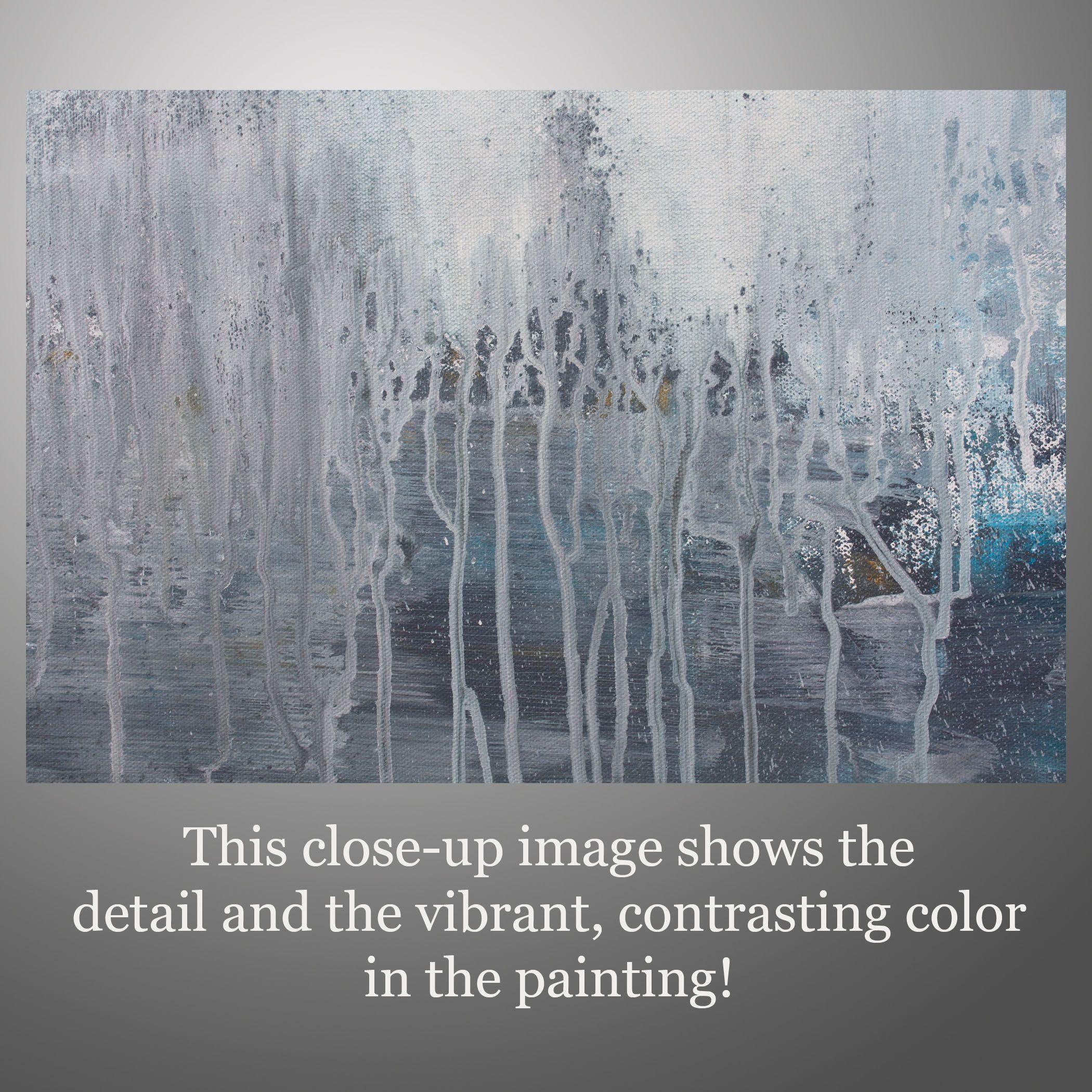 Litosfera 196, Pittura, Acrilico su tela - Abstract Painting Grigio di Hilary Winfield