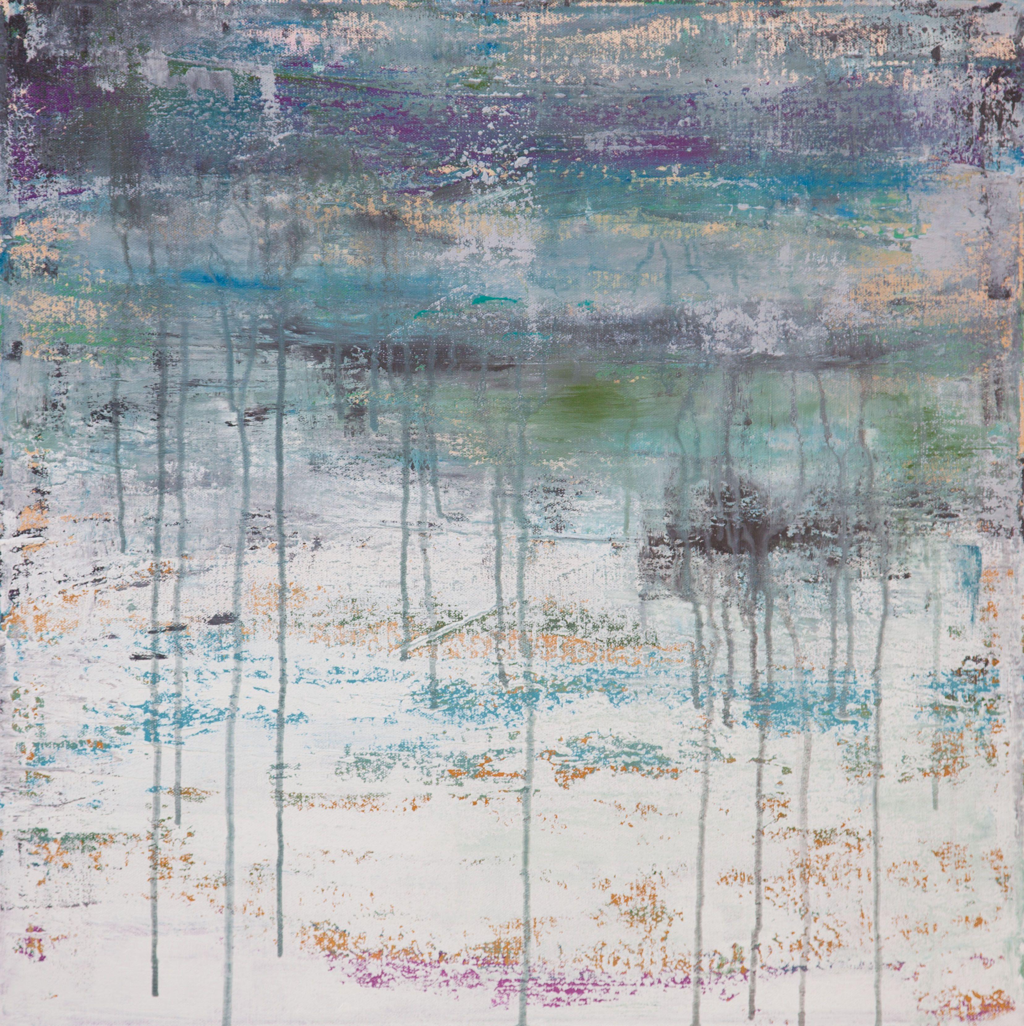 Abstract Painting di Hilary Winfield - Litosfera 197, Pittura, Acrilico su tela