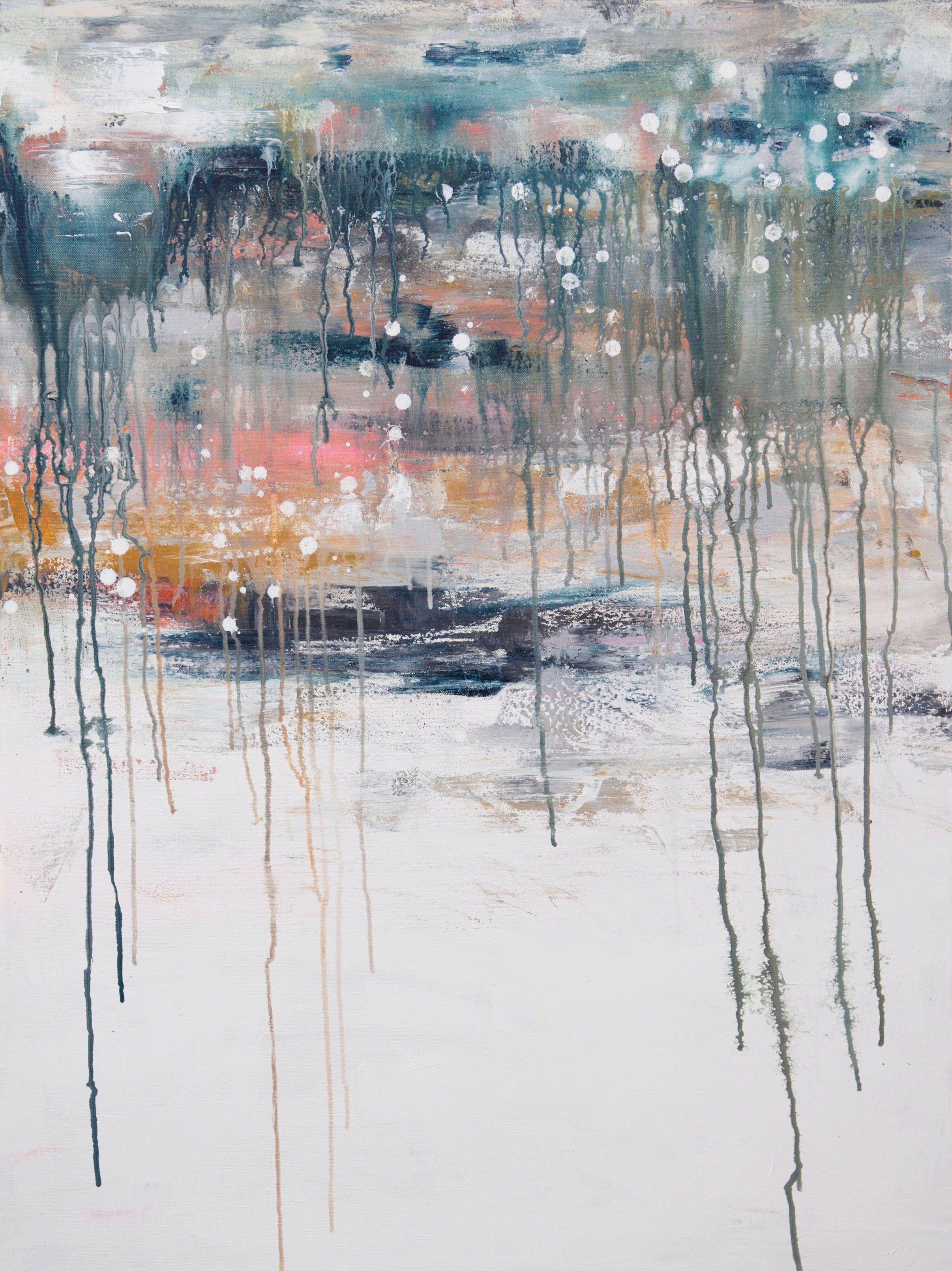 Abstract Painting di Hilary Winfield - Litosfera 198, Pittura, Acrilico su tela