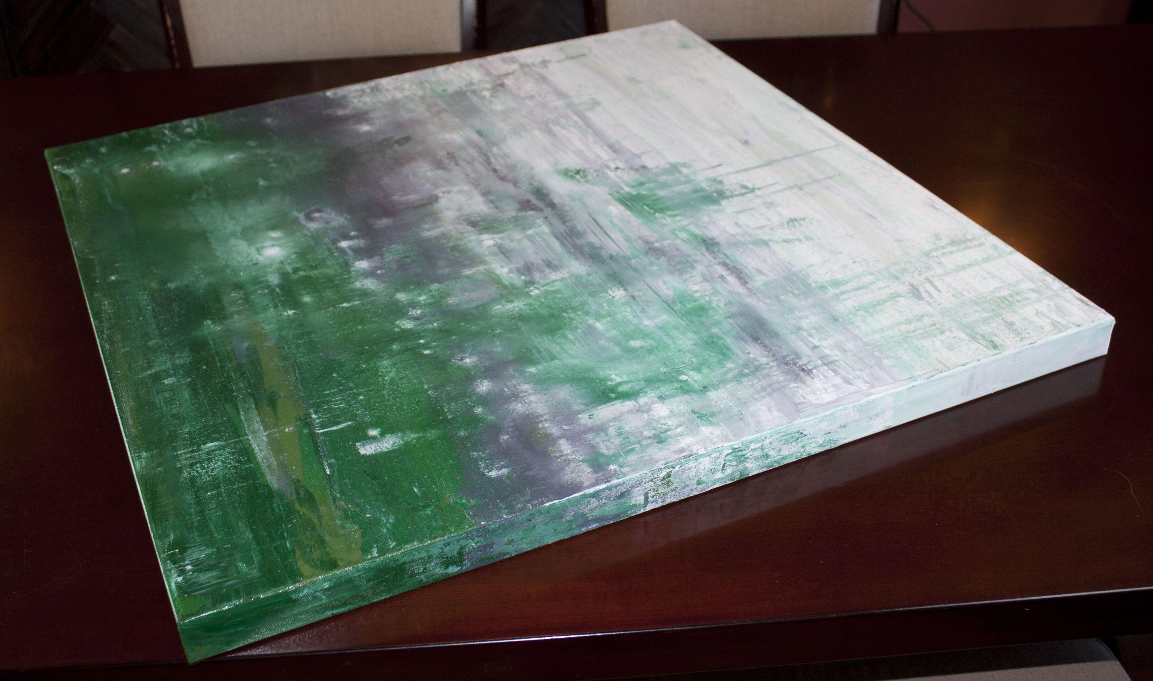 Lithosphere 200 è un dipinto originale, realizzato con colori acrilici su una tela avvolta in una galleria. Ha una larghezza di 30 pollici e un'altezza di 30 pollici con una profondità di 1,5 pollici (30x30x1,5). Il dipinto continua sui bordi della