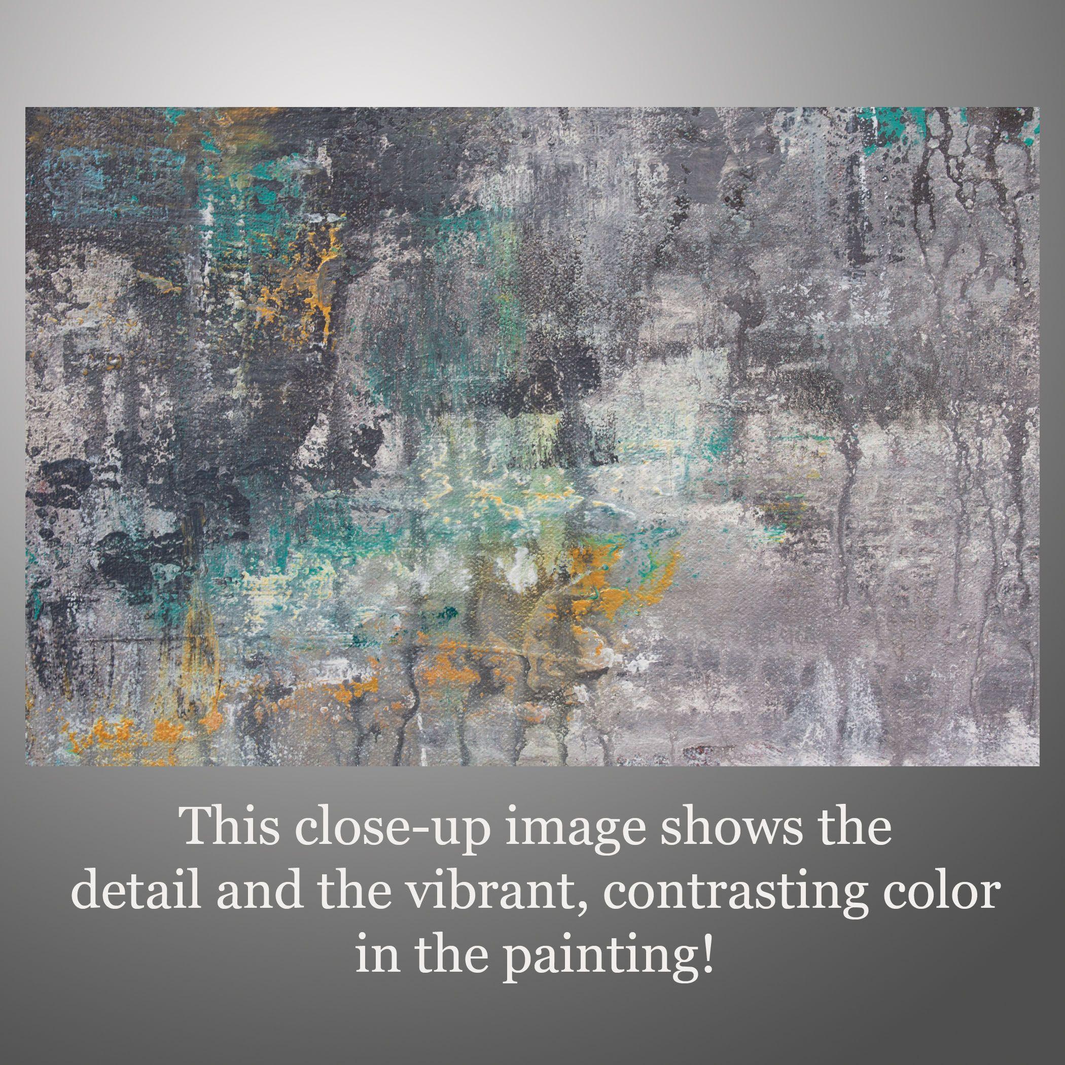 Litosfera 206, Pittura, Acrilico su tela - Abstract Painting Grigio di Hilary Winfield
