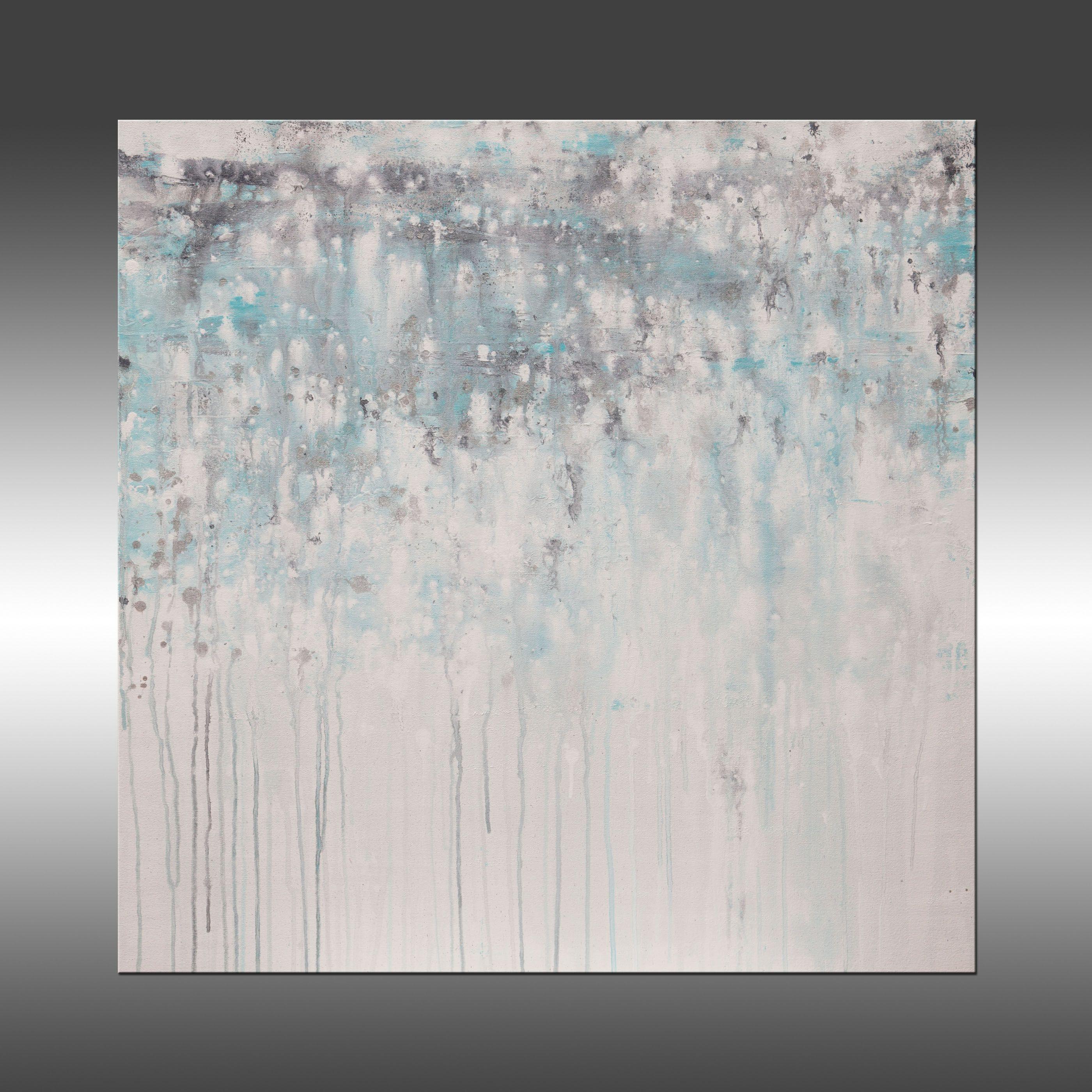 Lithosphere 207 is an original, modern art painting from the Lithosphere series. This one-of-a-kind painting was created with acrylic paint on gallery-wrapped canvas. It has a width of 30 inches and a height of 30 inches with a depth of 1.5 inches