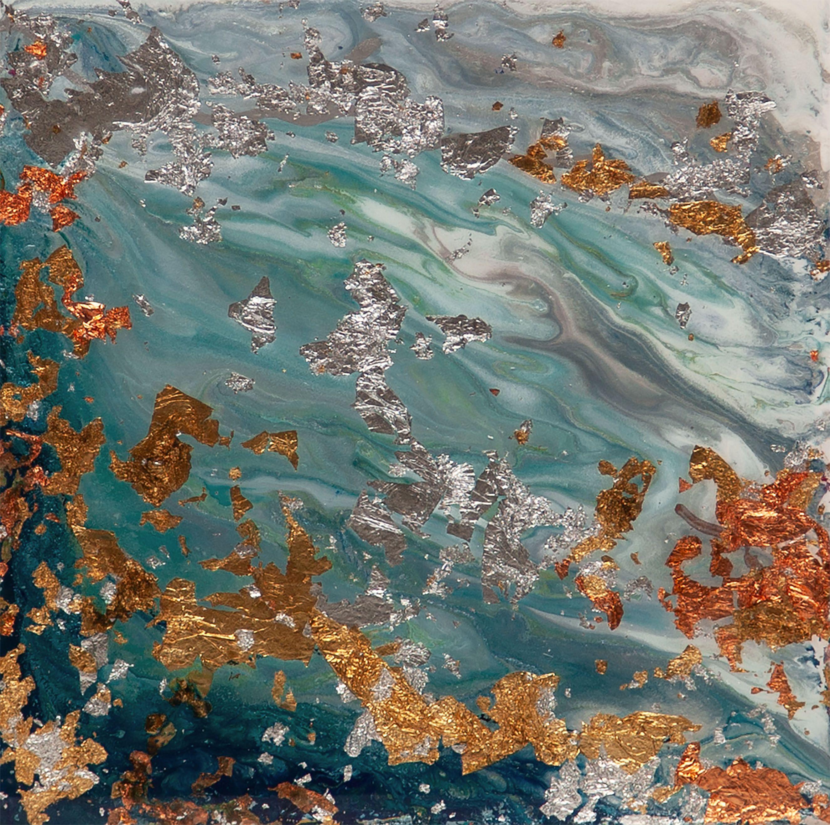 Abstract Painting di Hilary Winfield - Microcosmo 8, Pittura, Acrilico su pannello di Wood
