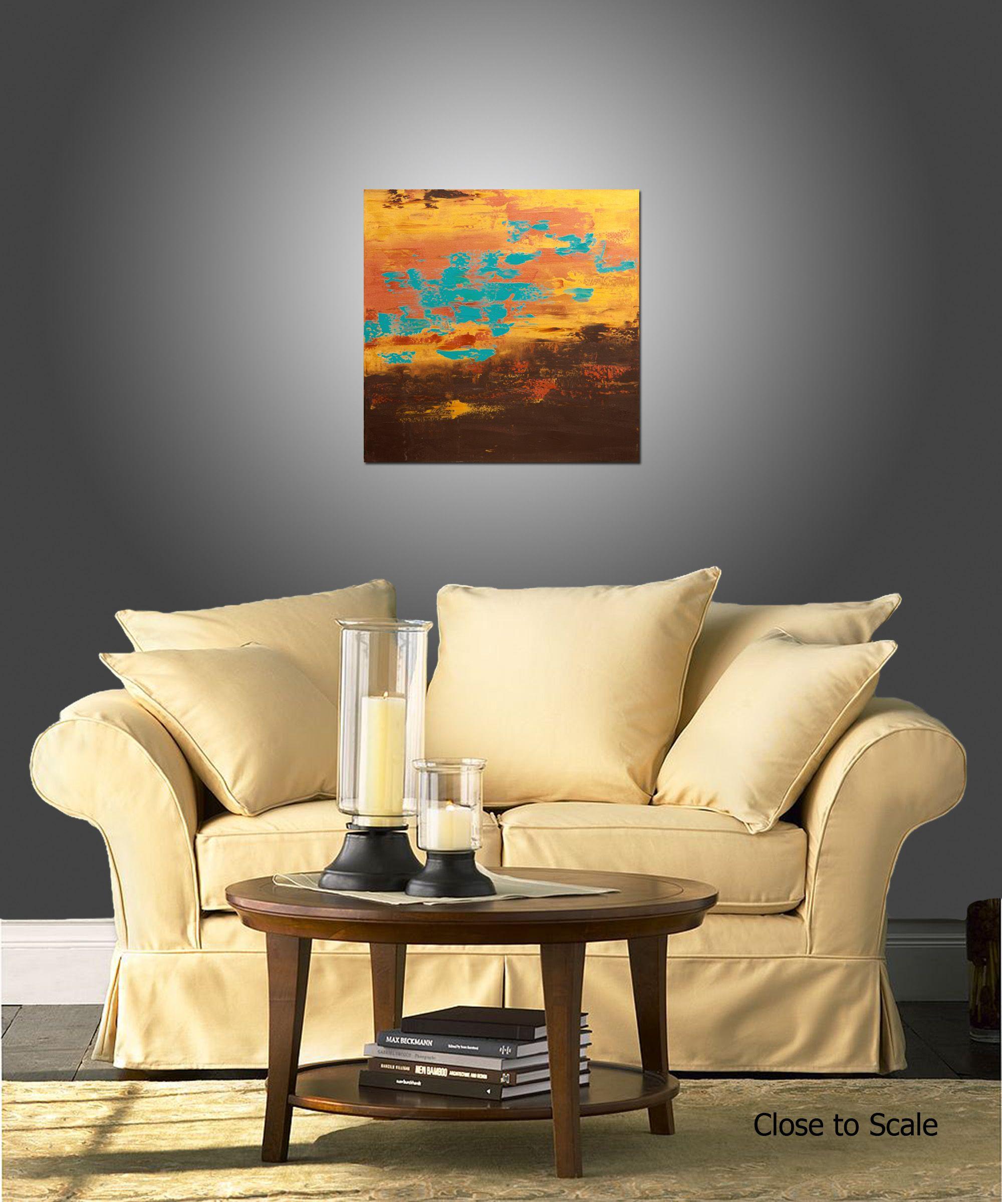 Modern Industrial 41, Painting, Acrylic on Canvas - Brown Abstract Painting by Hilary Winfield