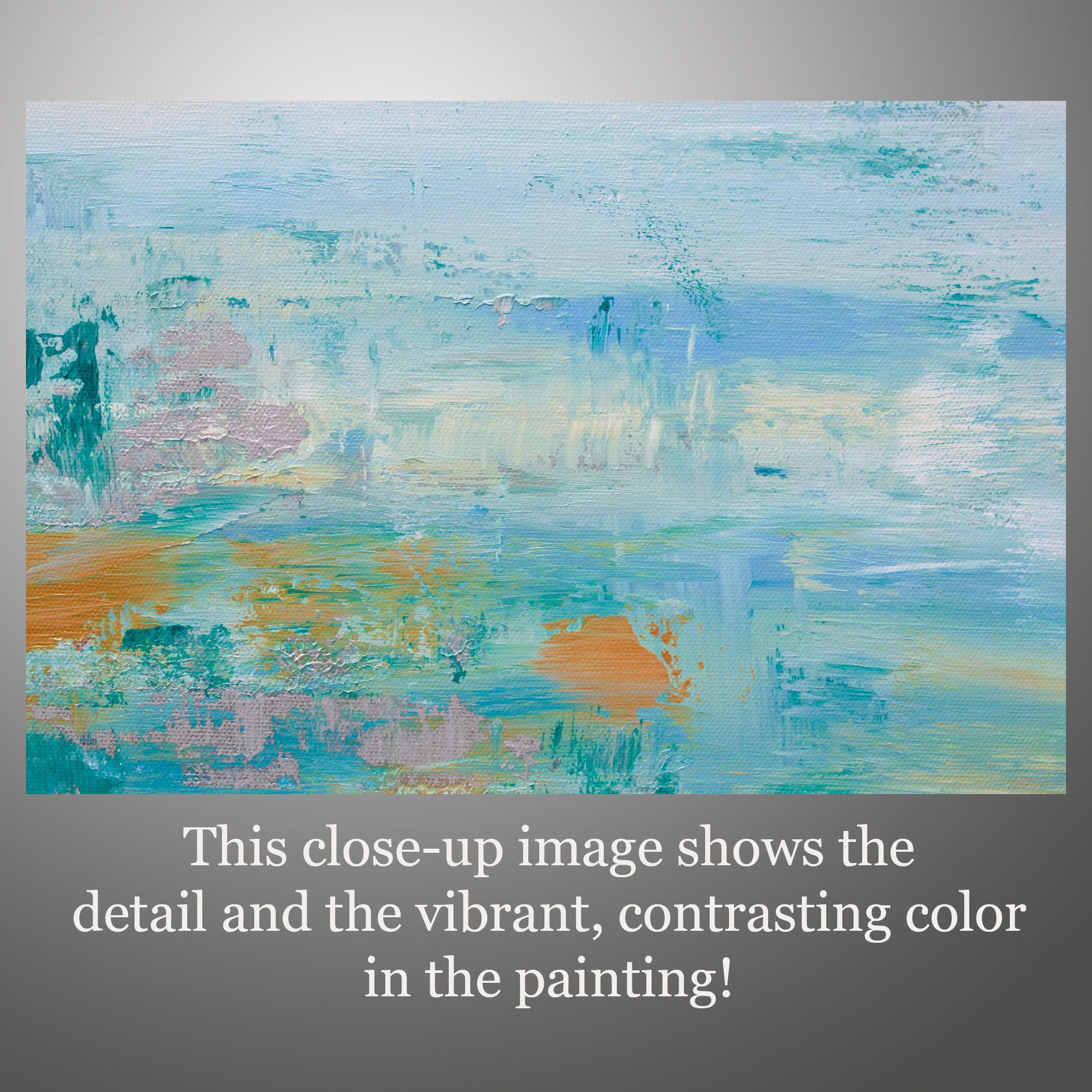 Vista de la montaña, Pintura, Acrílico sobre lienzo - Abstract Painting Azul de Hilary Winfield