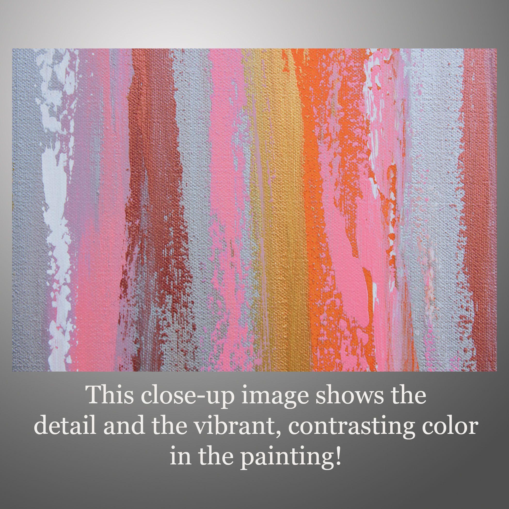Rosa e metallo 2, Pittura, Acrilico su tela - Abstract Painting Marrone di Hilary Winfield