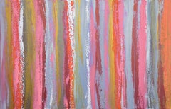 Pink & Metal 2, Painting, Acrylic on Canvas