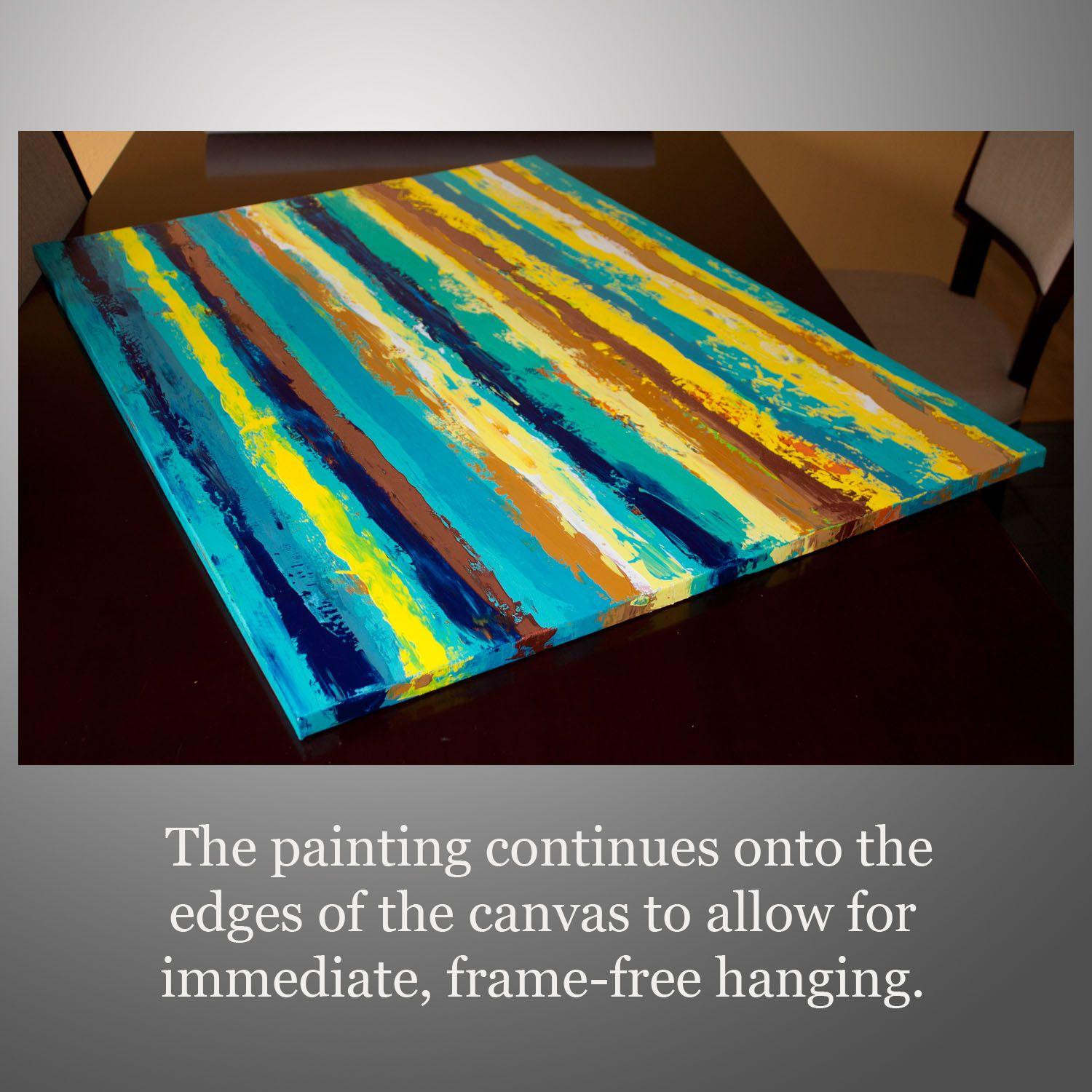 Reclaimed 1, Pittura, Acrilico su tela - Abstract Painting Blu di Hilary Winfield