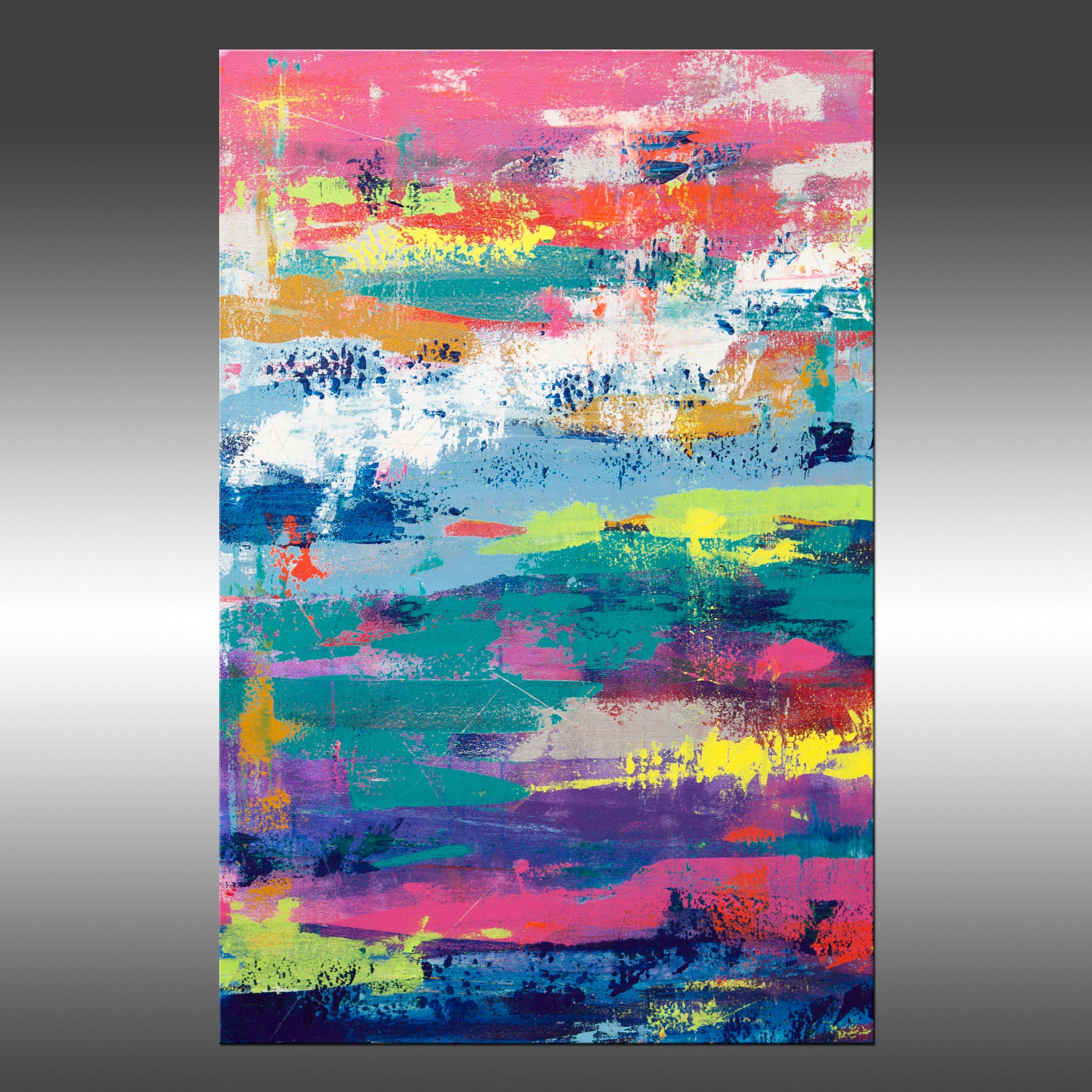 Reclaimed 6 is an original painting, created with acrylic paint on gallery-wrapped canvas. It has a width of 24 inches and a height of 36 inches with a depth of 1.5 inches (36x24x1.5).    The colors used in the painting are white, teal, green,